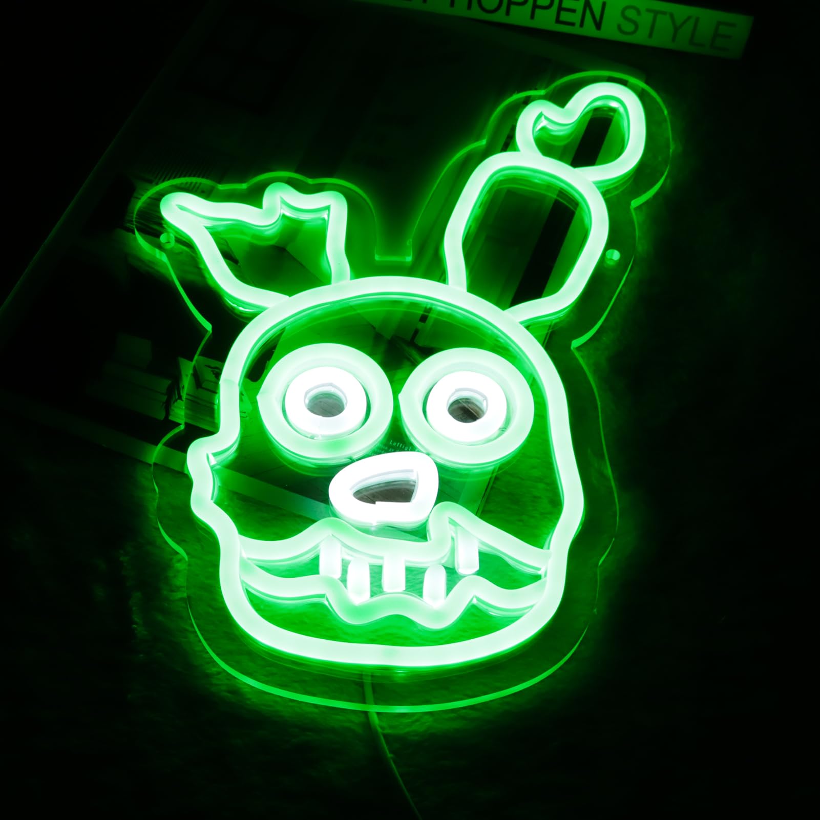 AHlove Neon Sign - Five Nights at Freddy's Springtrap LED Wall Decor, 12.2"x9.2", Plastic, Neon Colors, Perfect for Kids' Room