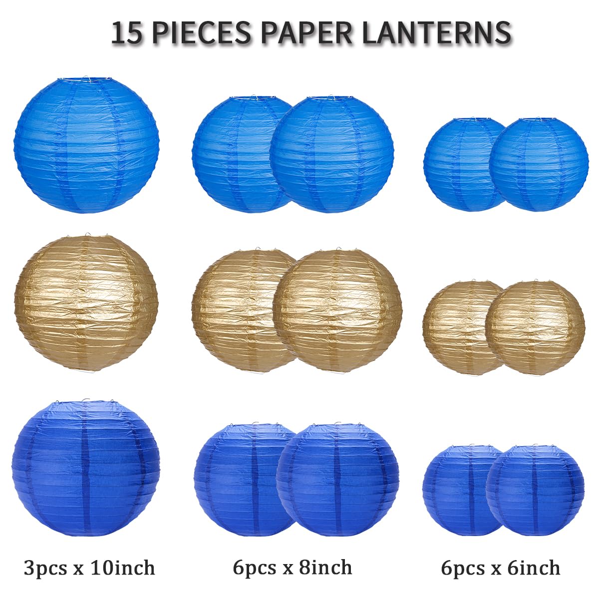 Zilue Paper Lanterns Party Decorations, Round Hanging Paper Lanterns Decorations For Graduation Anniversary Under The Sea Birthd