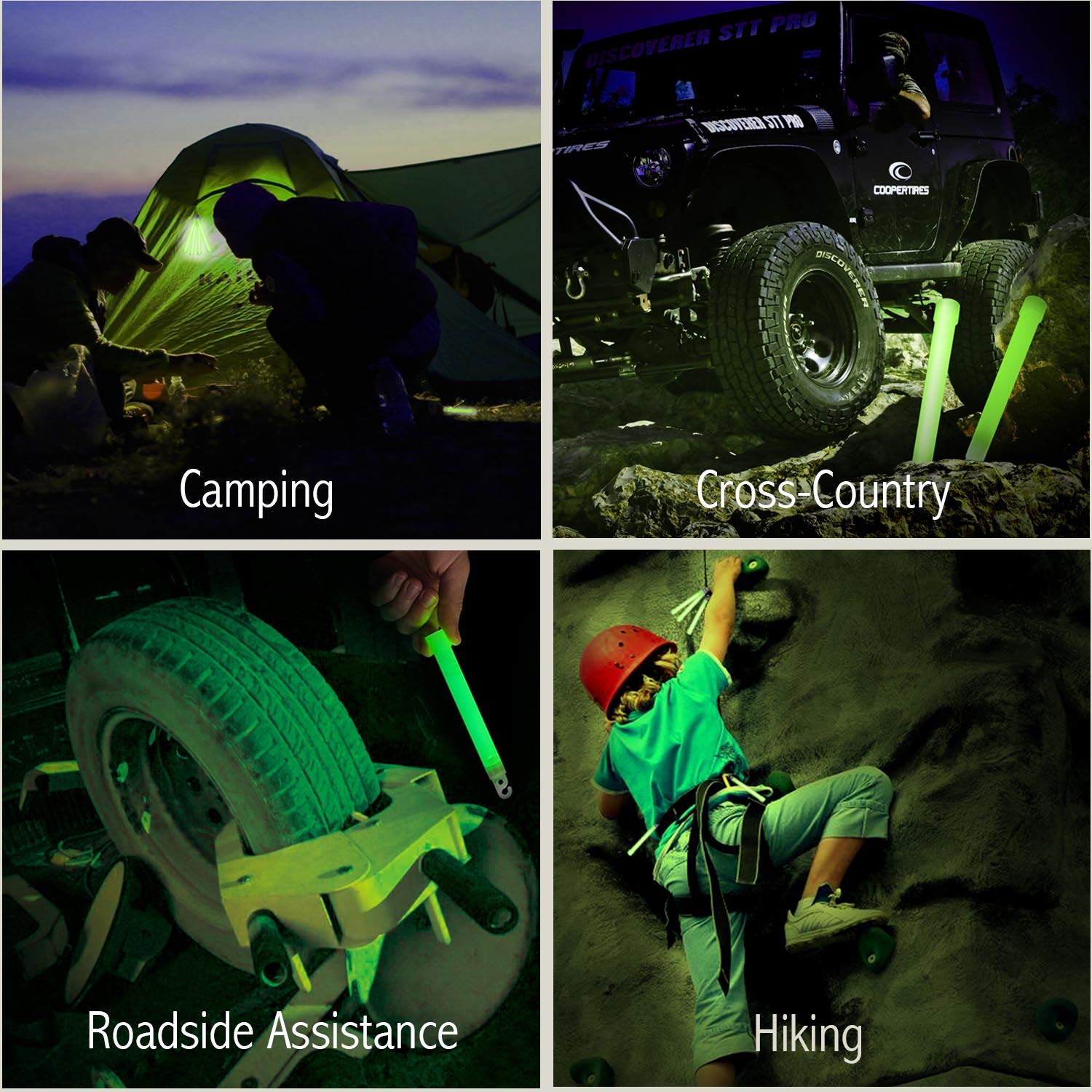 Dream Glow 12 Industrial Grade Glow Sticks, 6 Ultra Bright Emergency Light, Green, Lasts 12+ Hours, Perfect For Camping & Survival Kits