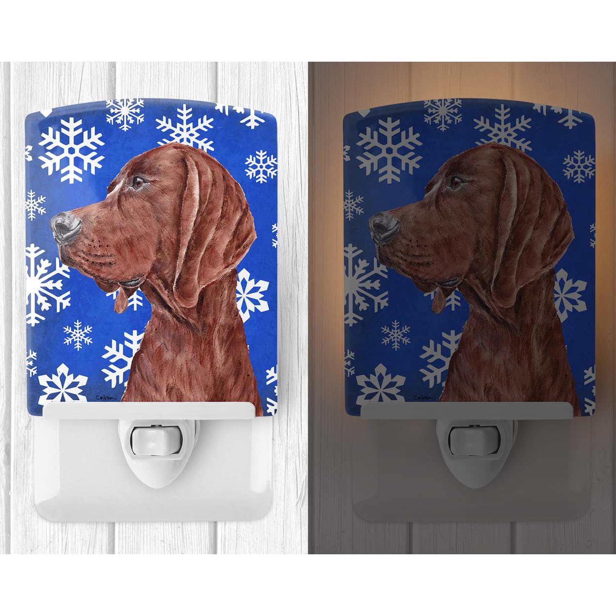 Carolines Treasures Ceramic Night Light Redbone Coonhound 6x4x3in Multicolor UL-Certified for Bedroom Bathroom Nursery