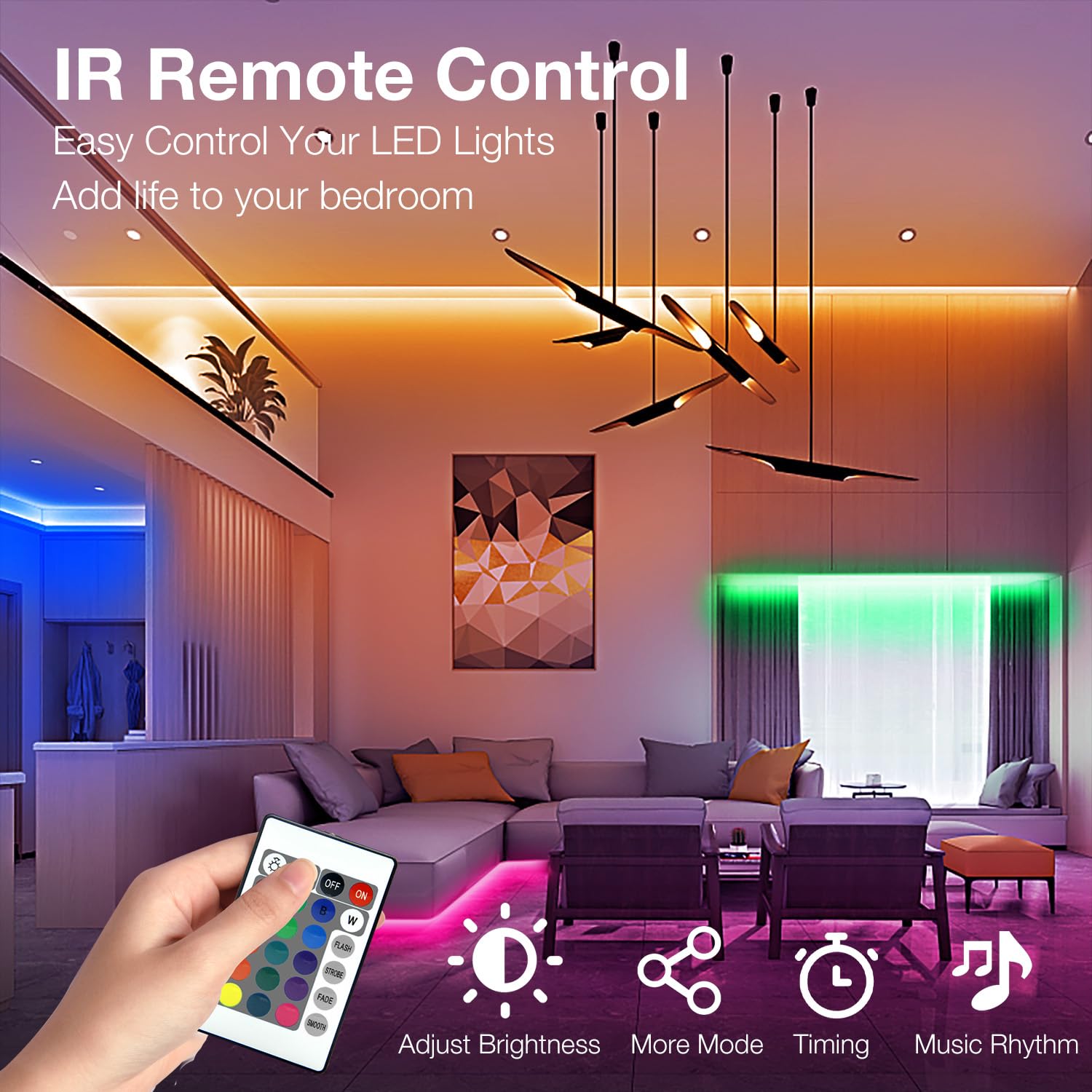 Daybetter Led Strip Lights 200Ft Smart App Control Multicolor, Music Sync, 2 Rolls Of 100Ft For Home Decor And Parties