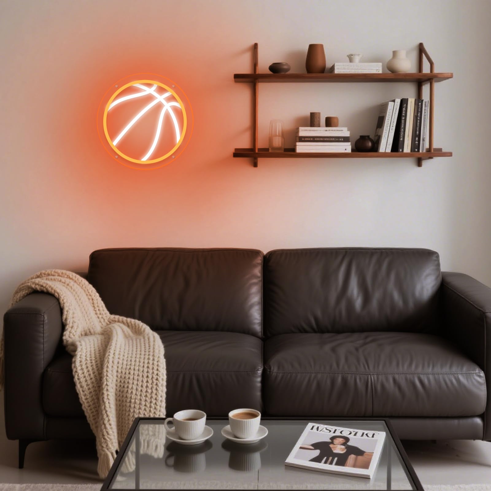 Mupanvid Basketball Neon Sign  9.84?9.84 Inch Basketball Led Neon Light  Powered By Usb With Dimmable Switch  Sport Led Sign For Wall Decor  Bedroom Birthday Signs Kids Gift