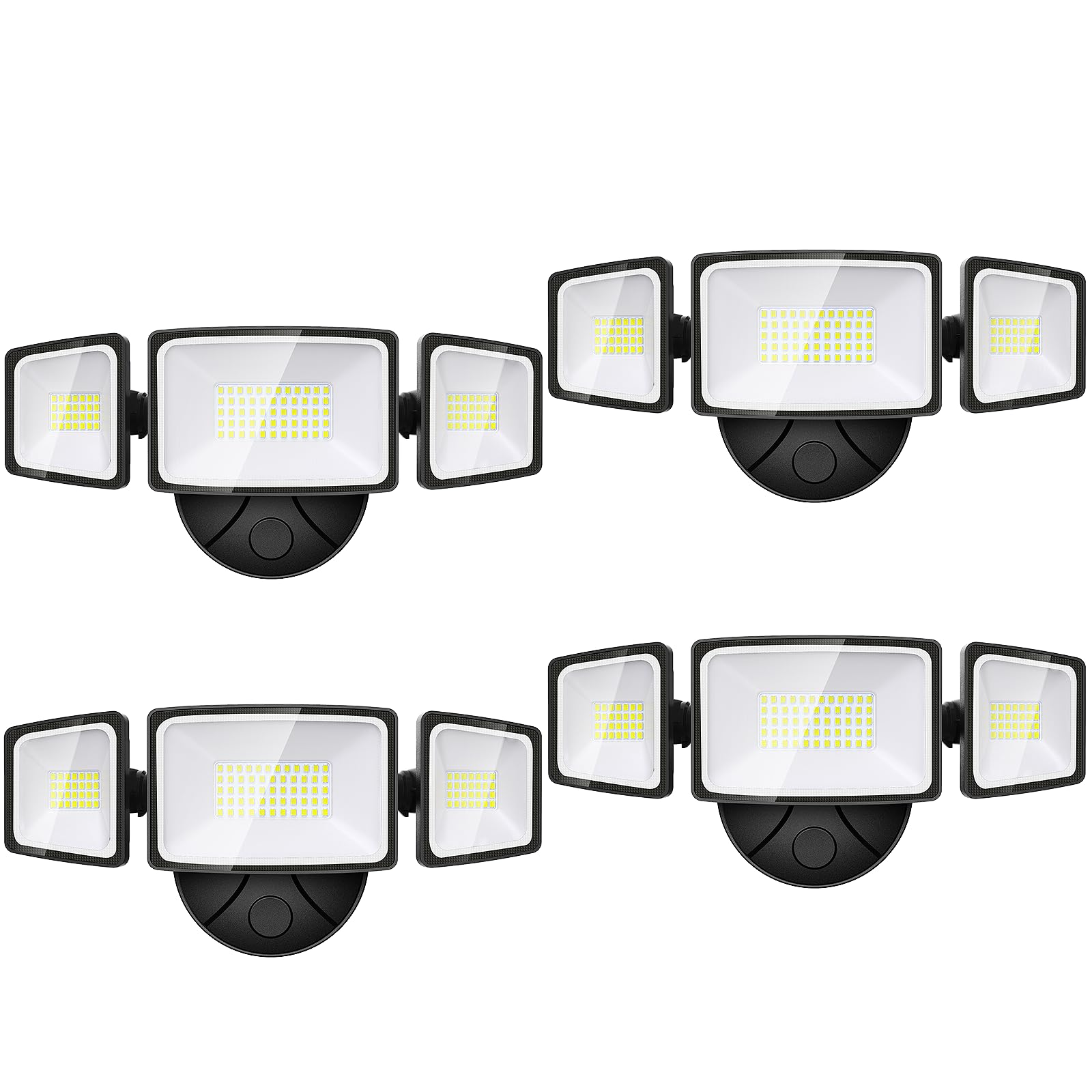 Onforu 60W Outdoor Flood Lights, 6000LM Bright, 3 Adjustable Heads, IP65 Waterproof, Black, Model BDB60-3