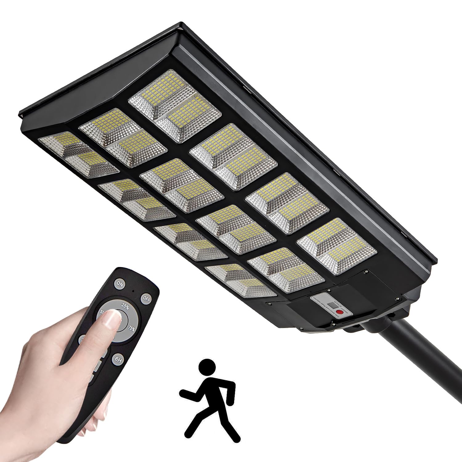 Vikrami 4000W Solar Street Lights, 400000LM, Dusk to Dawn, Motion Sensor, Remote Control, Model VI-158, 1PACK