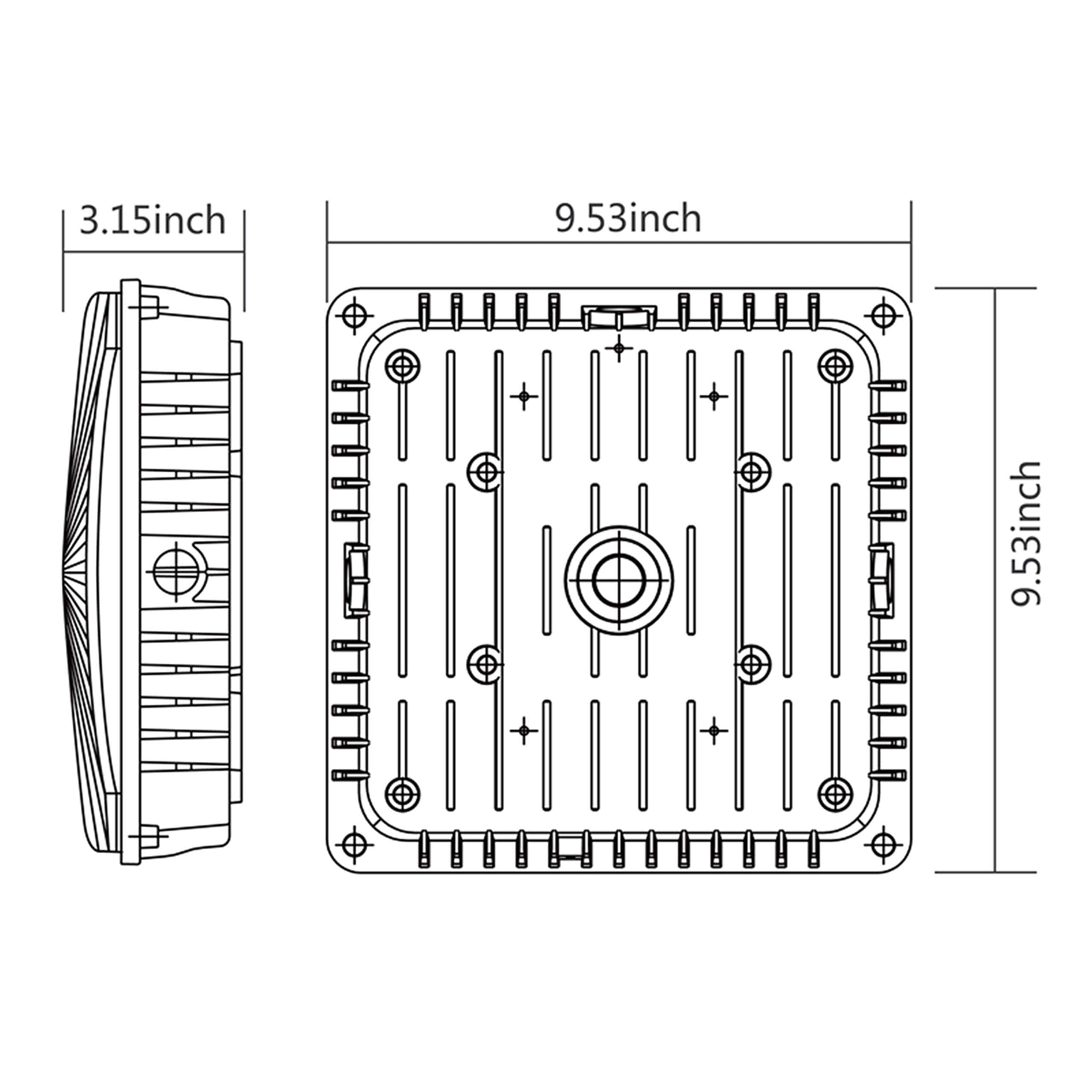Suchace Led Canopy Light 70W, 8750 Lumens 5000K Daylight, Square Ceiling Light For Gas Station, Carport, Outdoor Lighting, Etl L