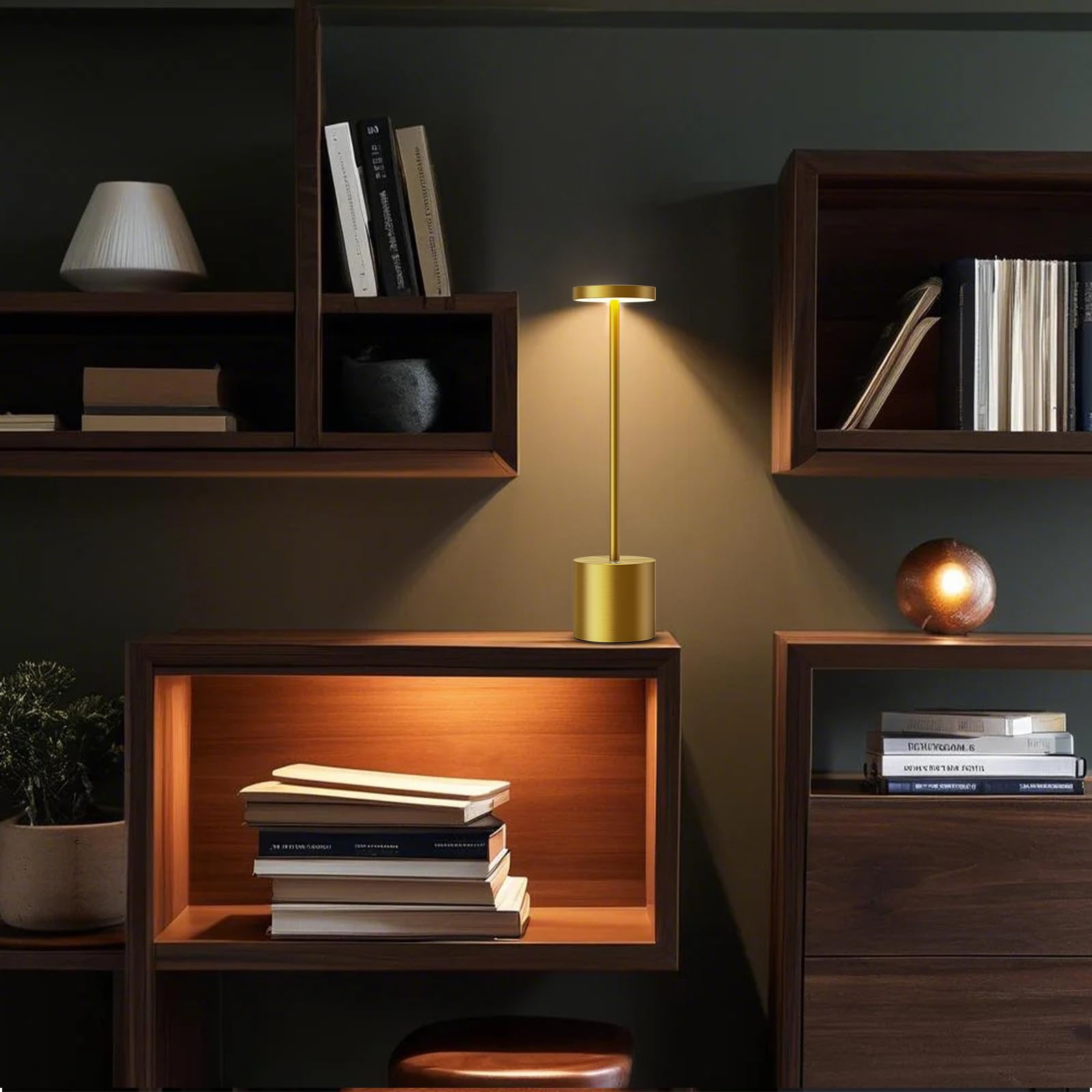 Sakringt Gold Cordless Table Lamp - Rechargeable 6000Mah Led Light For Outdoor & Restaurant