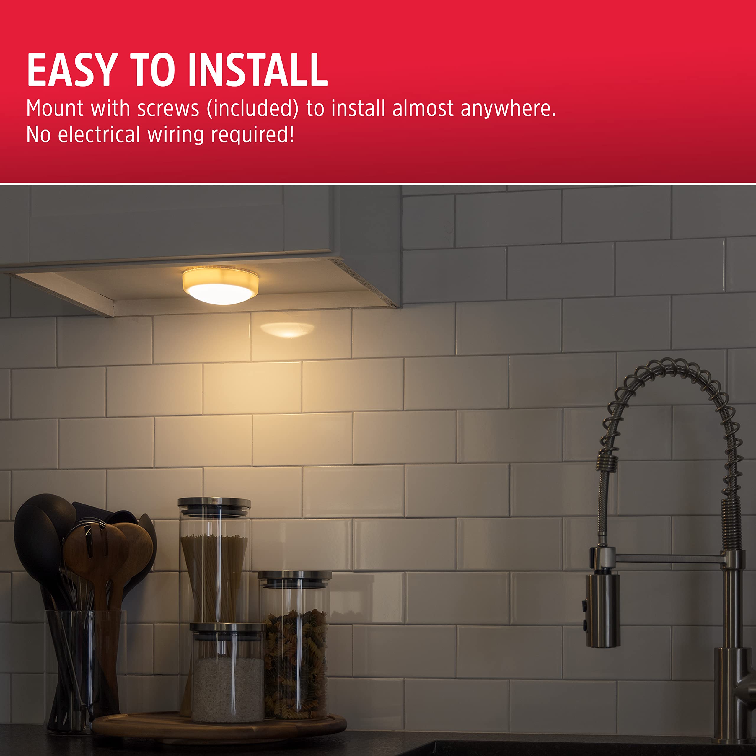 Energizer Led Tap Light, 1 Pack, Touch Light, Battery Operated Lights, Portable Light, Wireless Lights, Under Cabinet Lighting,