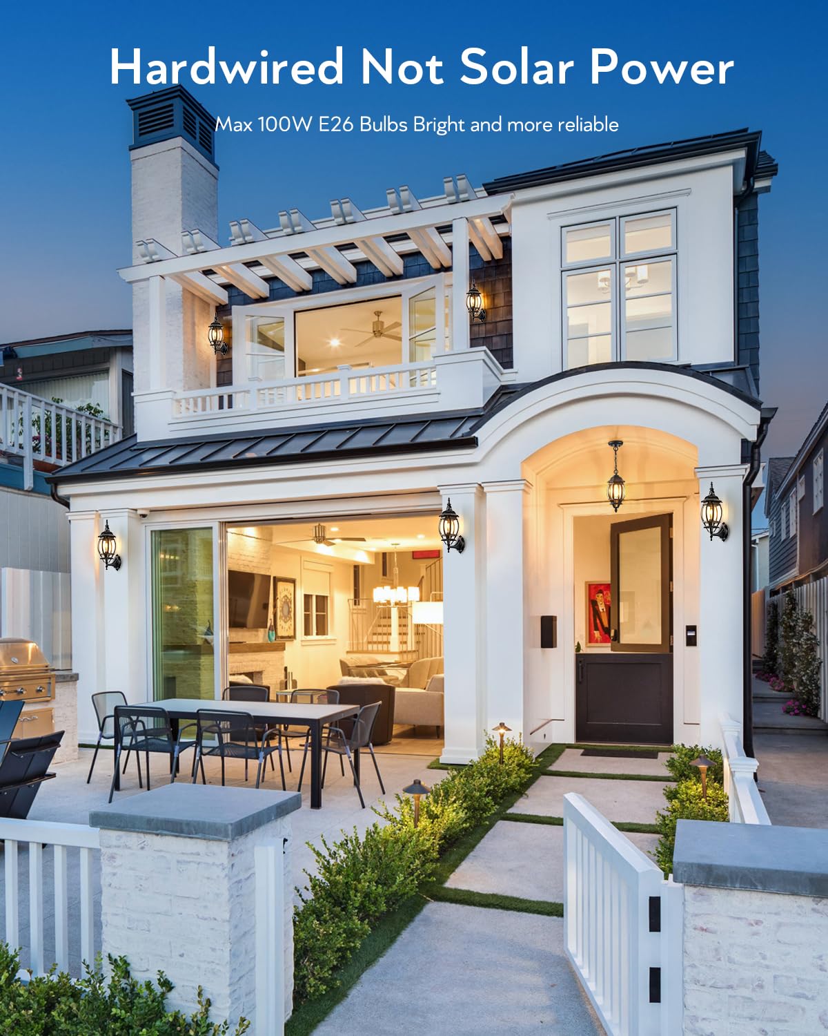 Vianis Dawn To Dusk Outdoor Light Fixture, White Exterior Wall Light Lantern For Coach, Outside Porch Lights For House, 100% Aluminum Waterproof Outdoor Sconces Wall Lighting Garage Lights Wall Mount