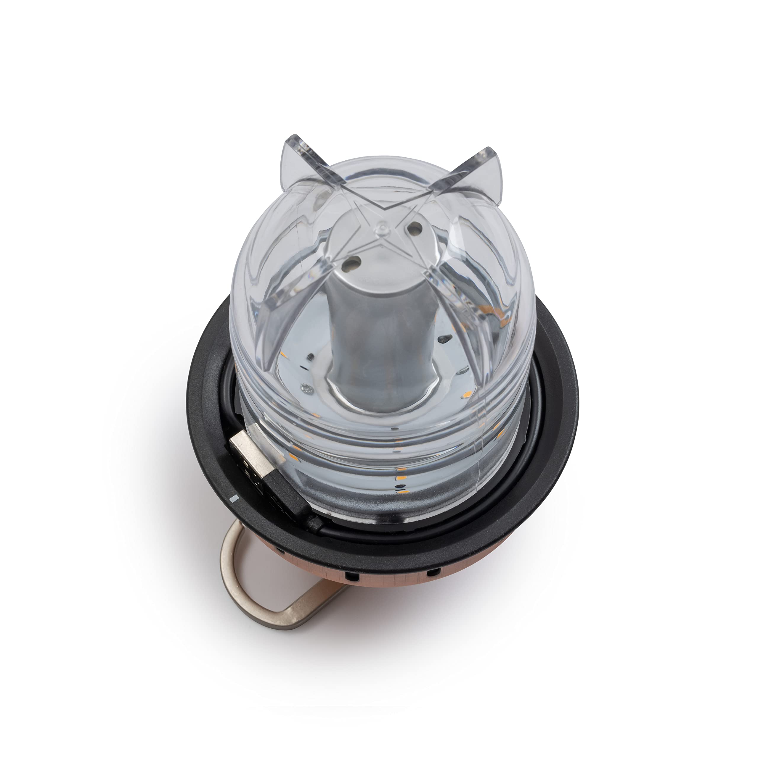 Barebones Beacon Hanging Light - Copper LED Lantern, Weatherproof, 6"x3", Rechargeable with Adjustable Brightness, Model LIV-297