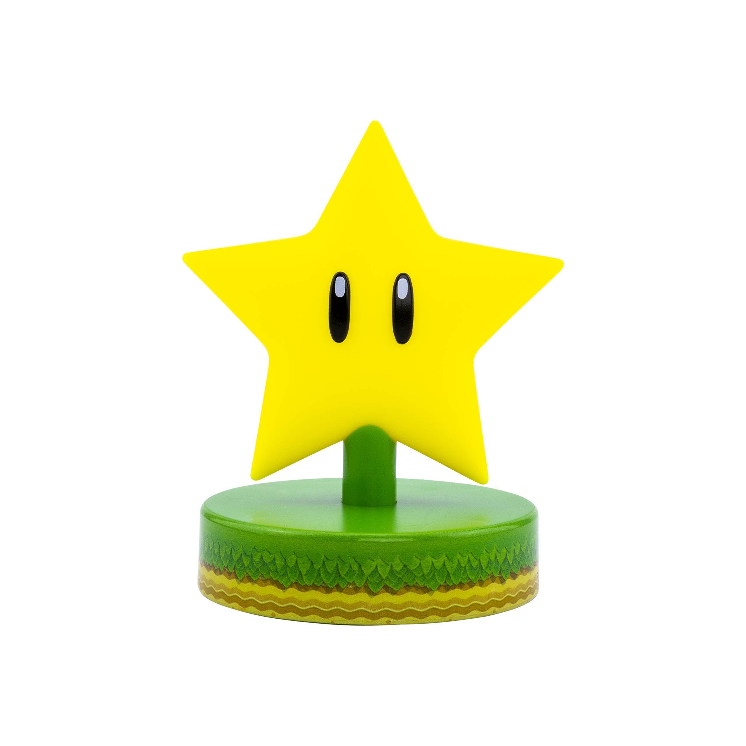 Paladone Mario Super Star 3D Icon BDP | Officially Licensed Nintendo Collectable | Unique Gift Idea | Bright Night Light or Desk Lamp | Battery Powered by 2 x AAA, Yellow