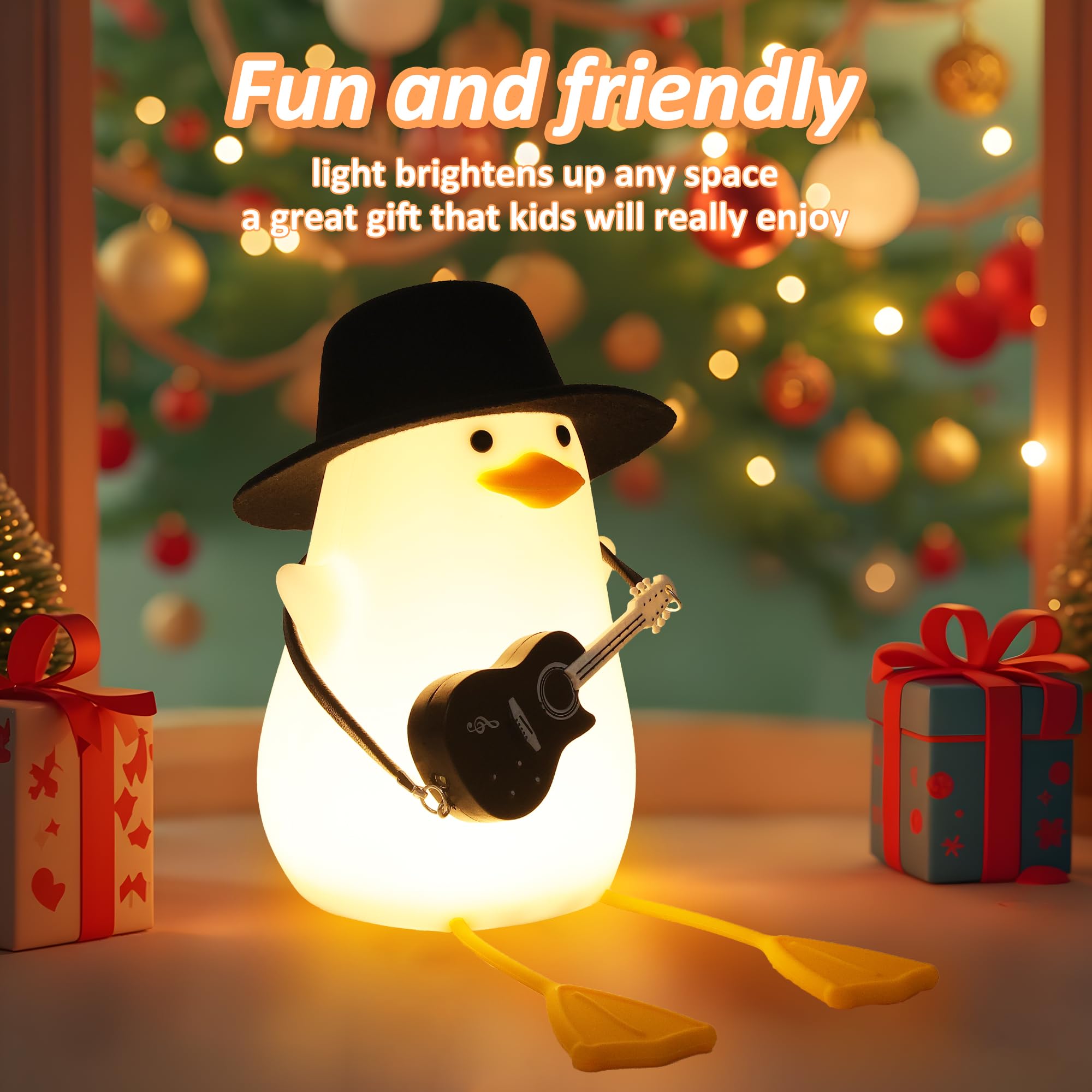 Anywin Duck Night Light, Squishy Duck Lamp, Silicone Bedside Light Up Funny Duck With Dimmer & Rechargeable. Birthday Gifts For