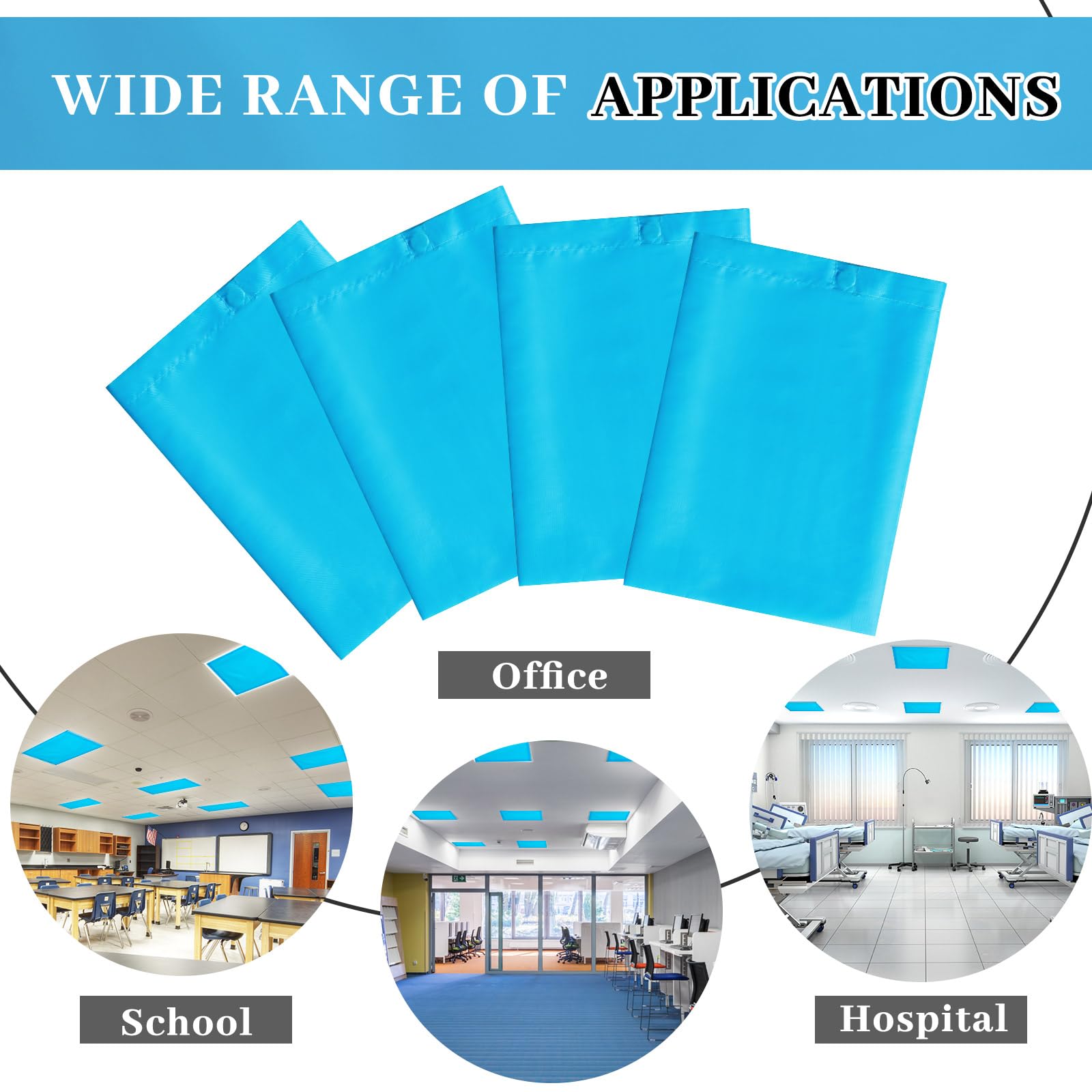 VIHOSE Fluorescent Light Covers Magnetic Filters for Ceiling Lights 2x2 Feet Pure Style Model ANB-VIHOSE-17439
