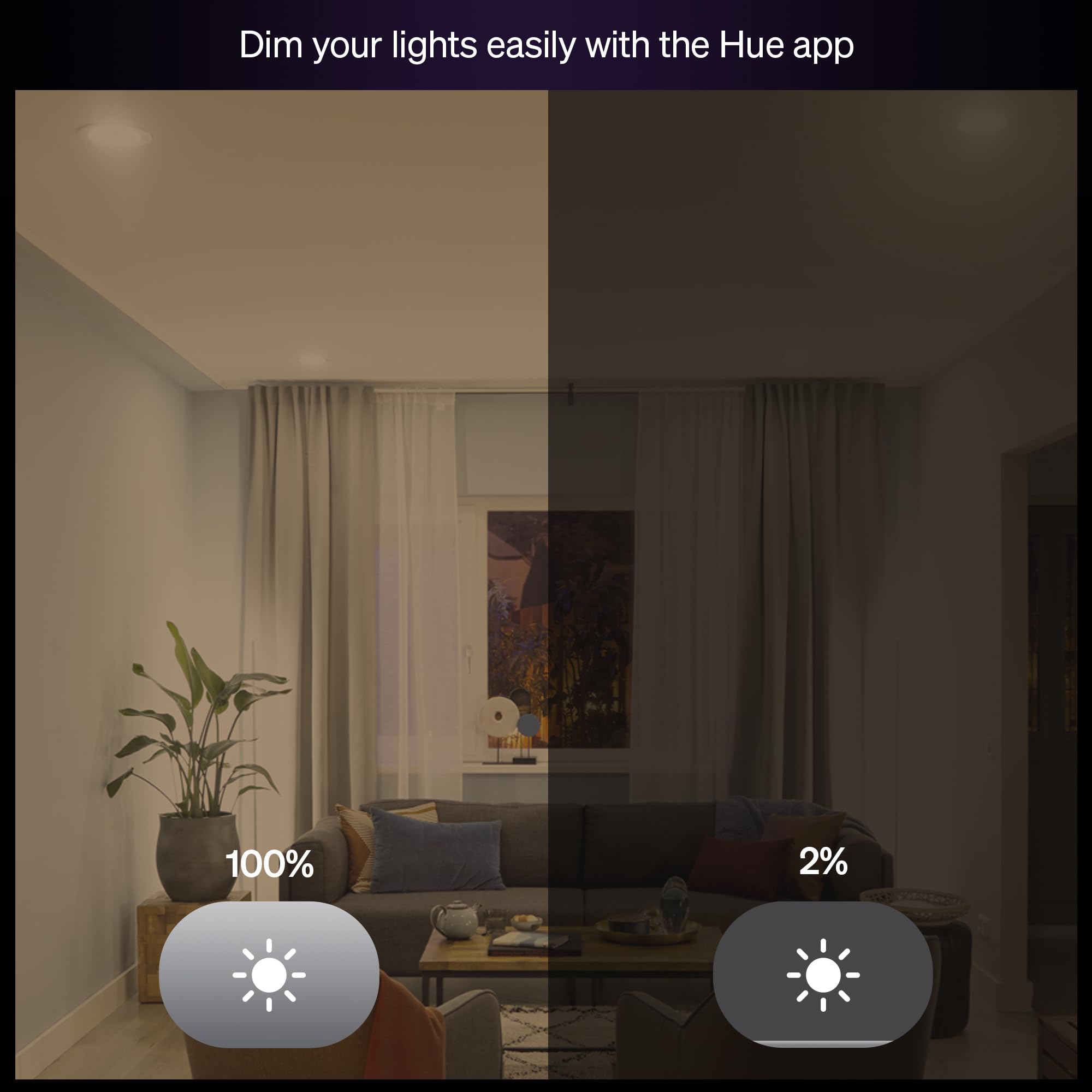 Philips Hue Essential Smart LED BR30 Bulb, White & Color Ambiance, 7.2W, 650 Lumens, Dimmable, E26, 1-Pack, Model