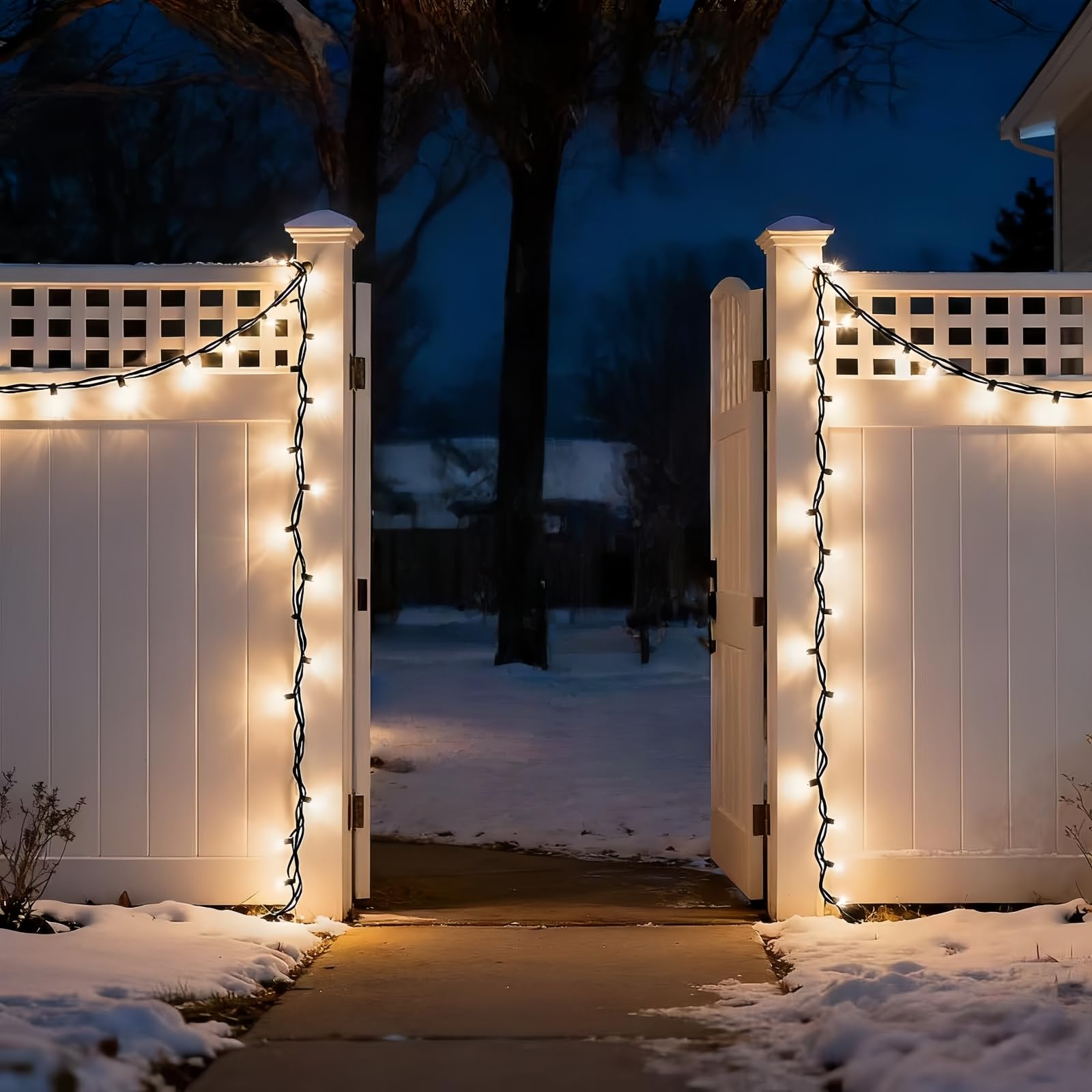 LUCKY SHINE 150 LED Warm White Christmas Lights, UL Certified 50 FT Green Wire String Lights, for Indoor and Outdoor Party, Gard