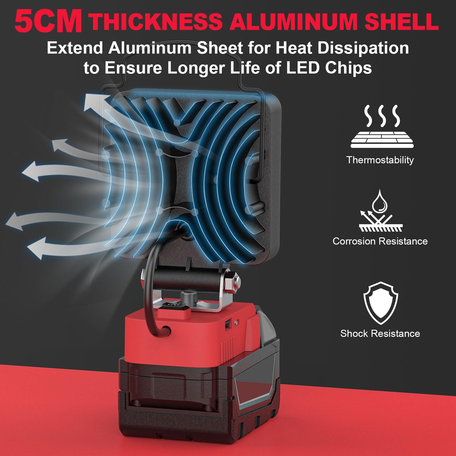 MtiolHig Cordless LED Work Light - 48W 4800 Lumens, USB & Type-C Charging, Battery Powered, 2PCS for Emergency & Outdoor Use