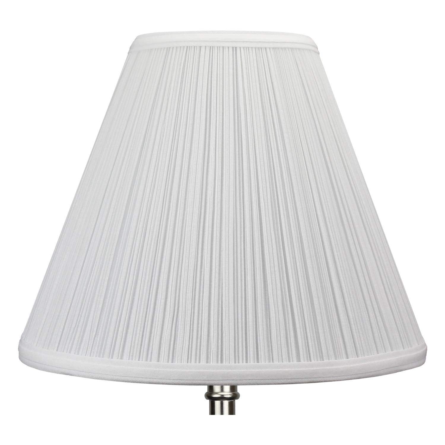 FenchelShades.com Lampshade 5in Top x 12in Bottom x 10in Slant Height Fabric Pleated White Model 5-12-10-W-PM-WHI-