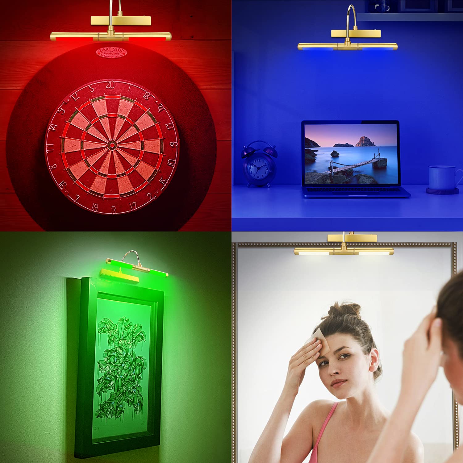Luxsway Wireless Picture Lights For Paintings,Recgargeable Battery Art Display Light With Remote Control,Dimmable And Timer Off