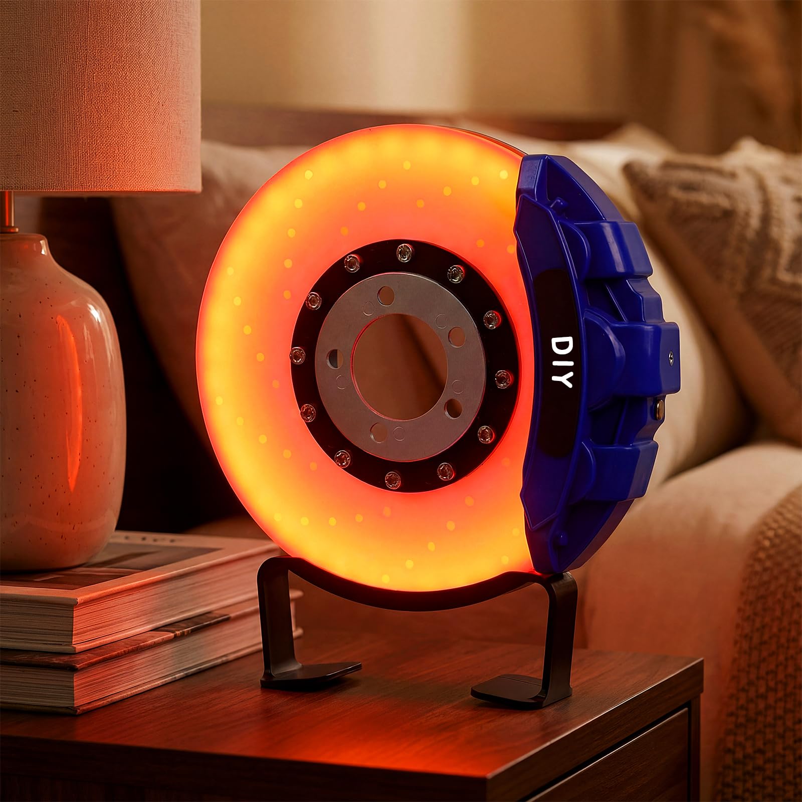 WILLBOND Brake Disc LED Lamp Cool Lamps for Men, Rechargeable Ambient Touch Night Light Unique Gifts for Him Dad Car Lover Fathe