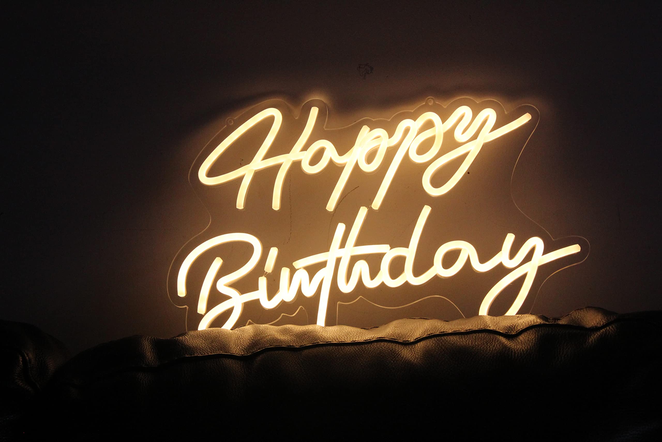 Ulalaza LED Neon Sign Night Light - Happy Birthday - Acrylic - 16.5inx9.1in - USB Powered for Home, Party, Wedding Décor