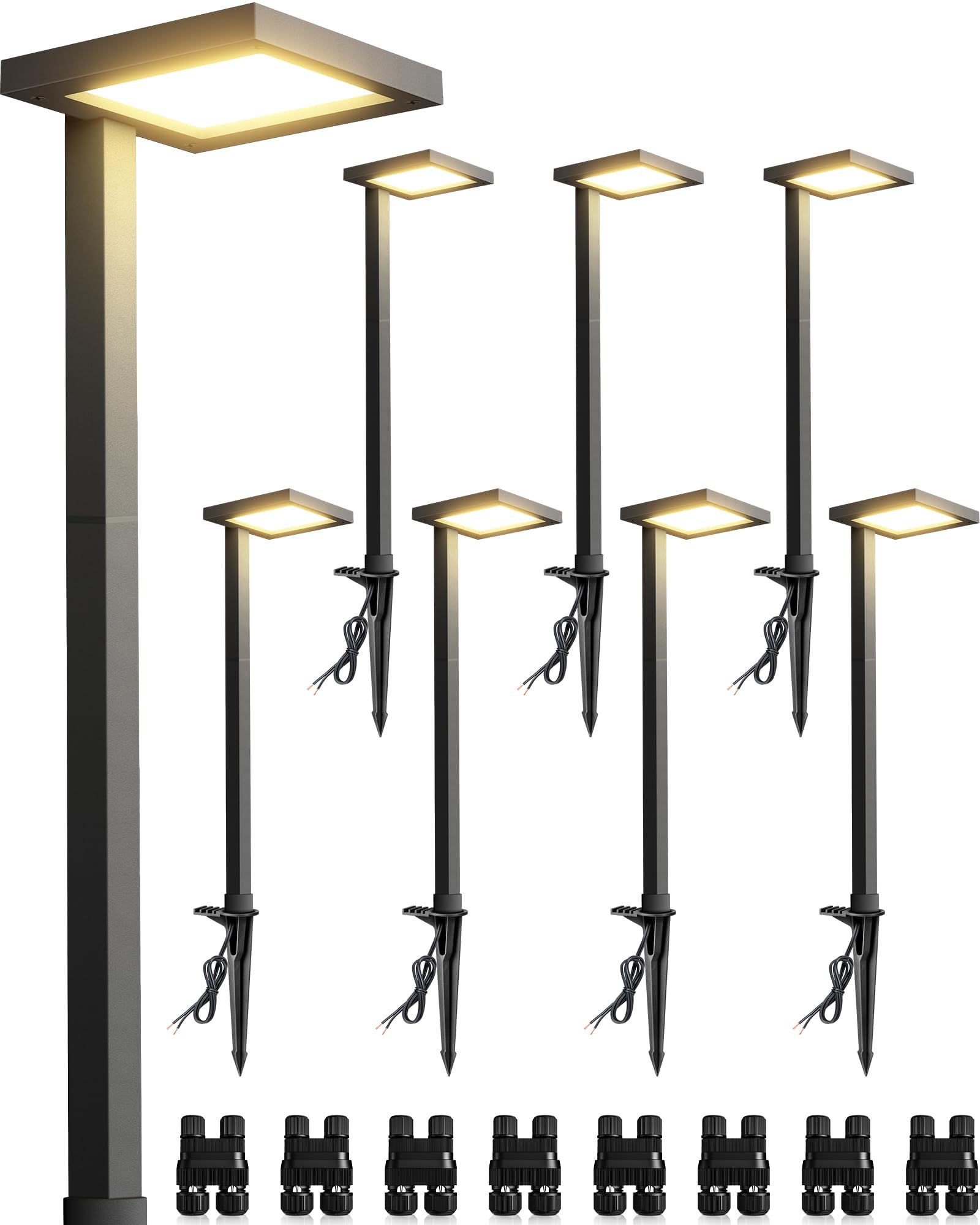 SUNVIE LED Low Voltage Pathway Lights Wired 3000K Anti Glare Low Voltage Landscape Lighting Waterproof Path Lights Low Voltage L