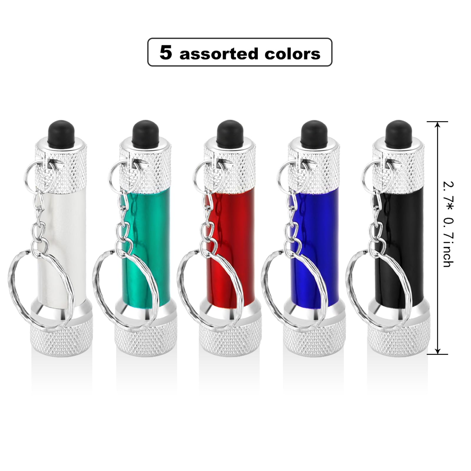 Tatuo 20 Pieces Mini Flashlights Keychain 5 Bulbs LED Keychain for Camping Party Favors