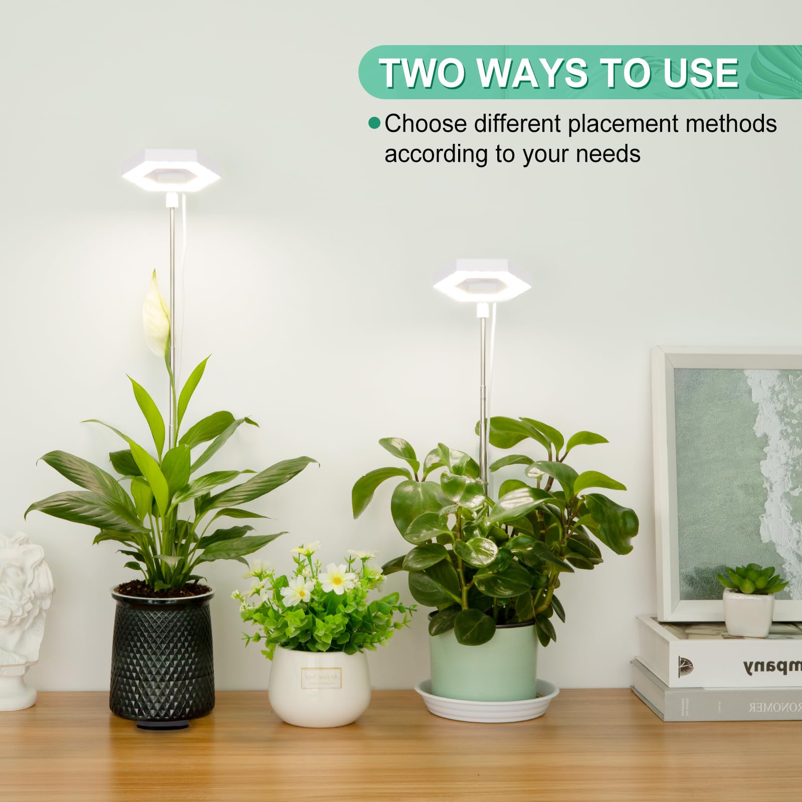 Foxgarden® Plant Light, 84Leds Grow Light For Indoor Plants, Full Spectrum Desk Growing Lamp With Detachable Base, Height Adjustable 7.8&quot;-26&quot; With Auto Timer 4H/8H/12H, 4 Dimmable Brightness, 2 Pack