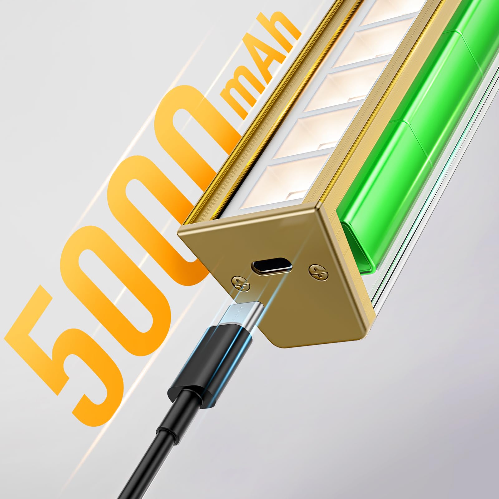 Afyuol 16in Brushed Gold Battery Operated Picture Light, Dimmable Art Light with Remote Control, Metal Wall Light - Model HB-1