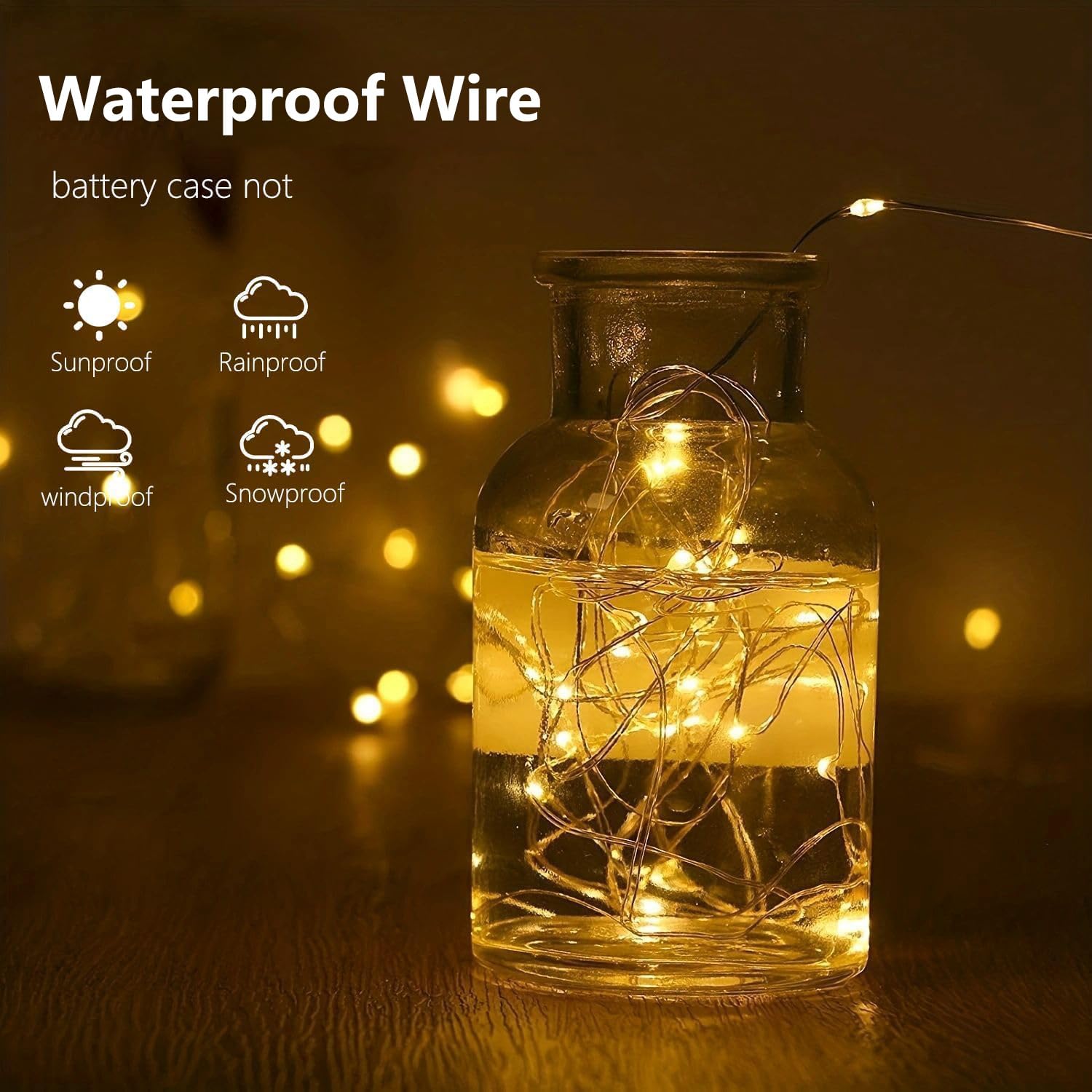 EXF 6-Pack Fairy Lights 50 LED String Lights Battery Operated Waterproof 16FT Warm White YHY-BO50LED