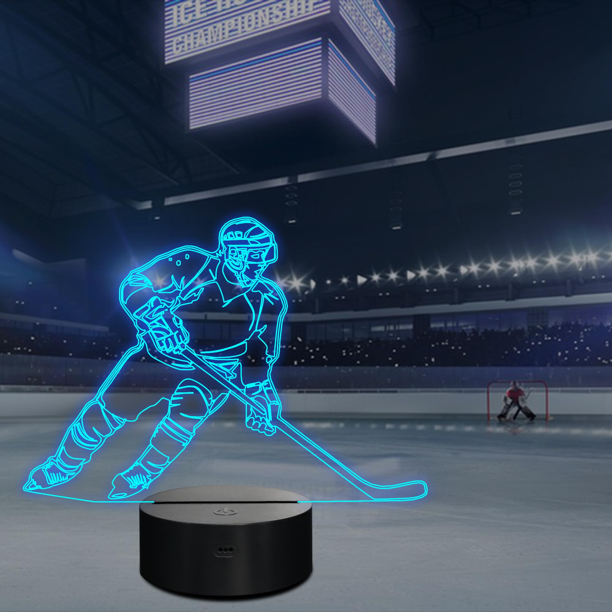 Coolgift Mart Hockey Gifts, 3D Rangers Hockey Lamp With 16 Color Changing Remote Control And Timer, Perfect Christmas And Birthd