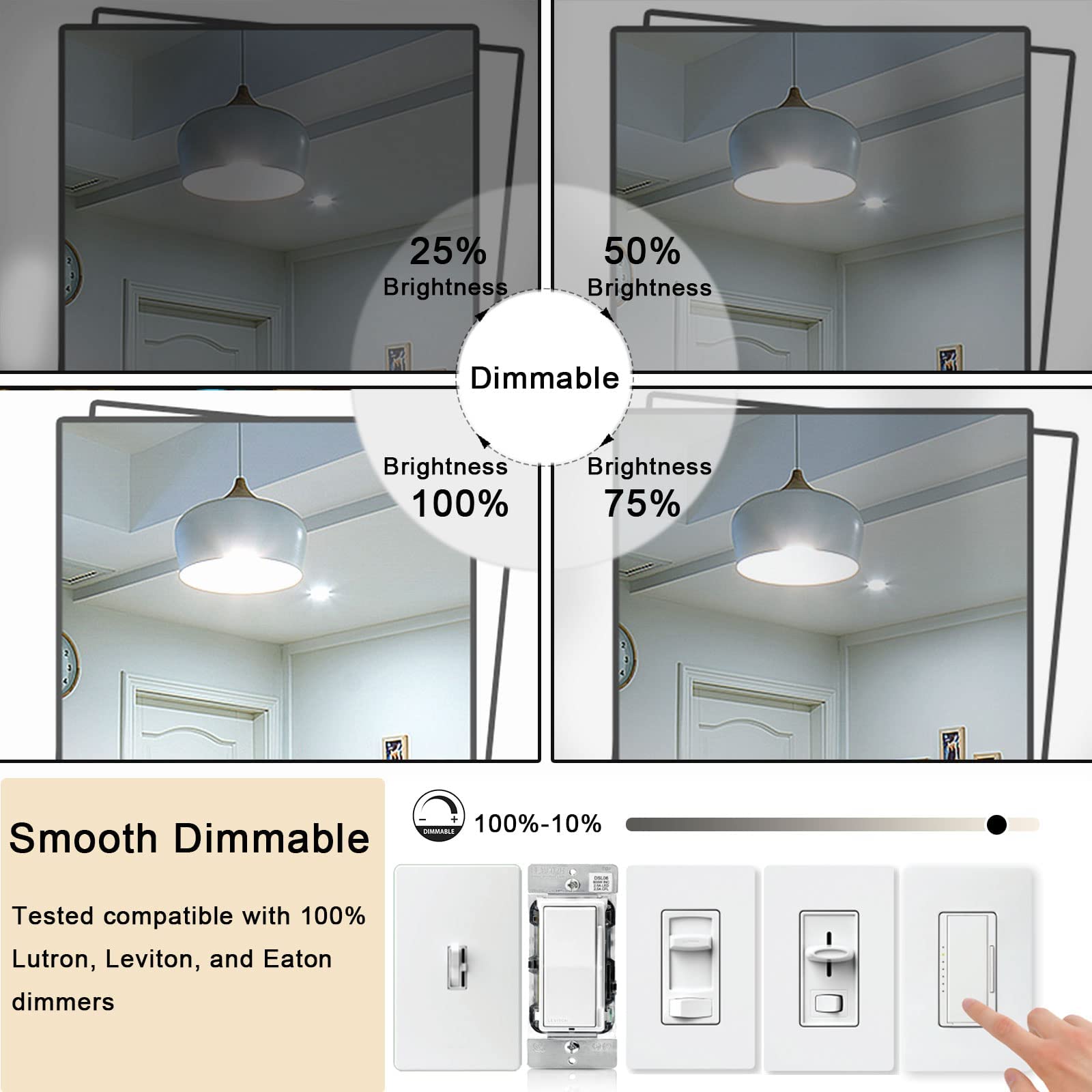 NOVELUX 7.3 Inch E26 Led Bulb 6W Dimmable, 5000K Daylight Edison Bulbs 800LM, Equal 80 Watt Tubular T10 T9 Long Clear Glass Ligh