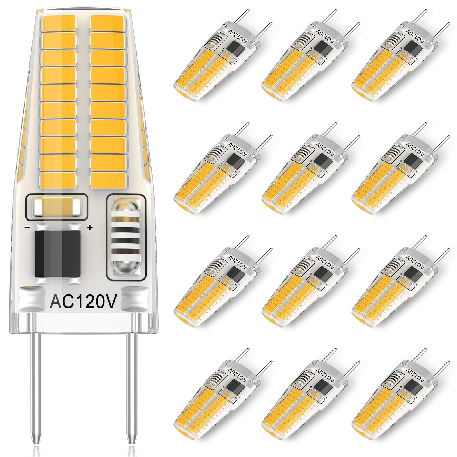 DUMILOO G8 LED Bulb Dimmable 120V 20W 25W Halogen Replacement 12-Pack Warm White 3000K