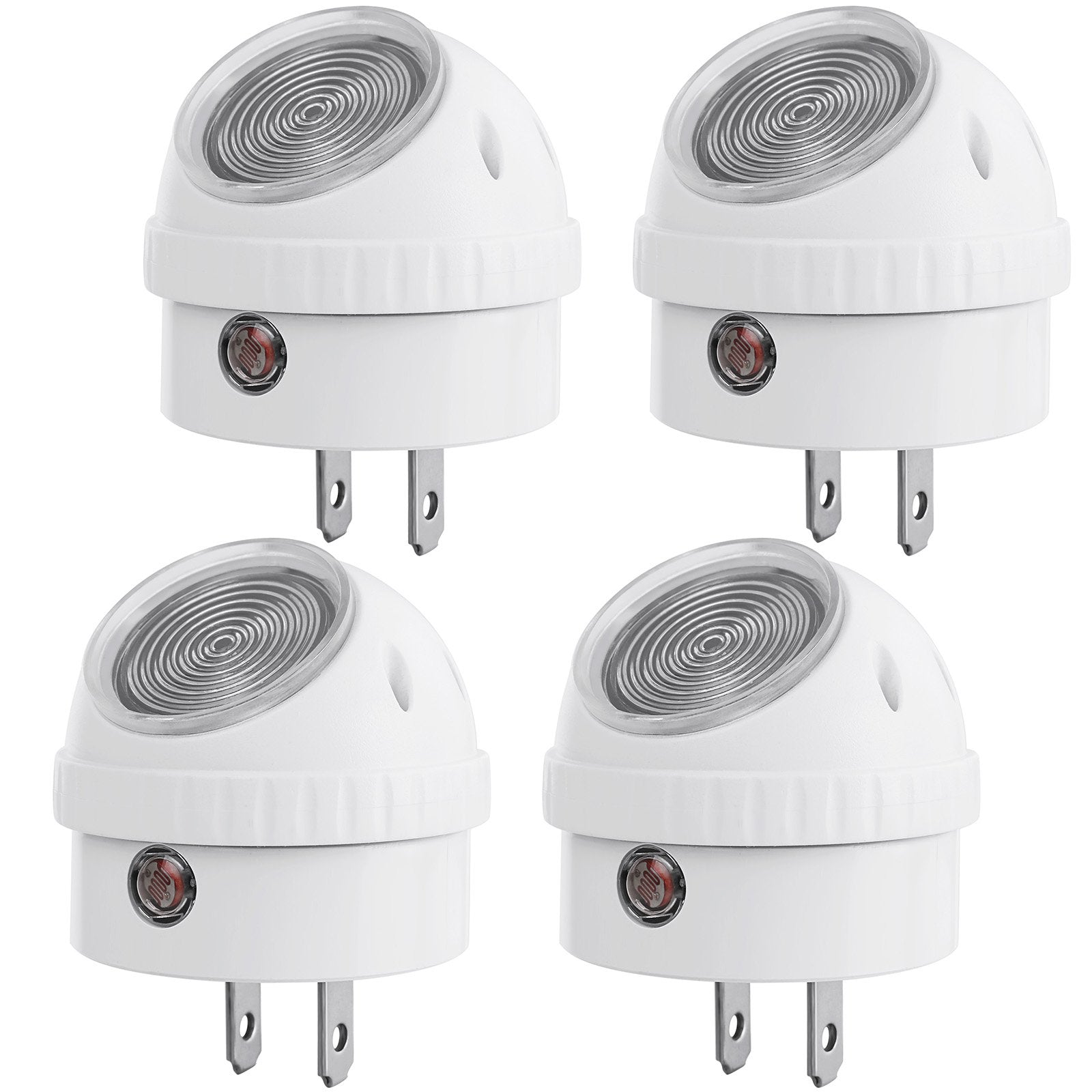 DEWENWILS Plug-in Night Lights, 360° Rotating LED, Dusk to Dawn Sensor, Warm White, UL Listed, 4 Pack, Model 02R