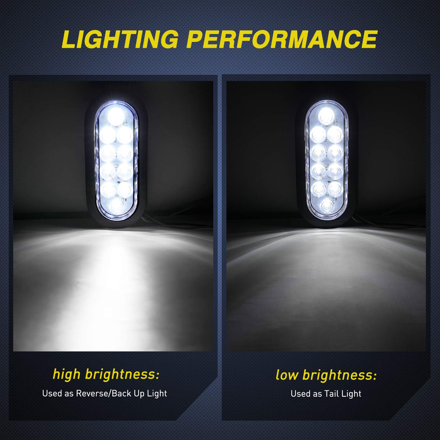 Nilight 4Pcs 6'' Oval Led Trailer Tail Lights 4Pcs 10 Led W/Flush Mount Grommets Plugs Reverse/Back Up Trailer Lights For Rv Tru