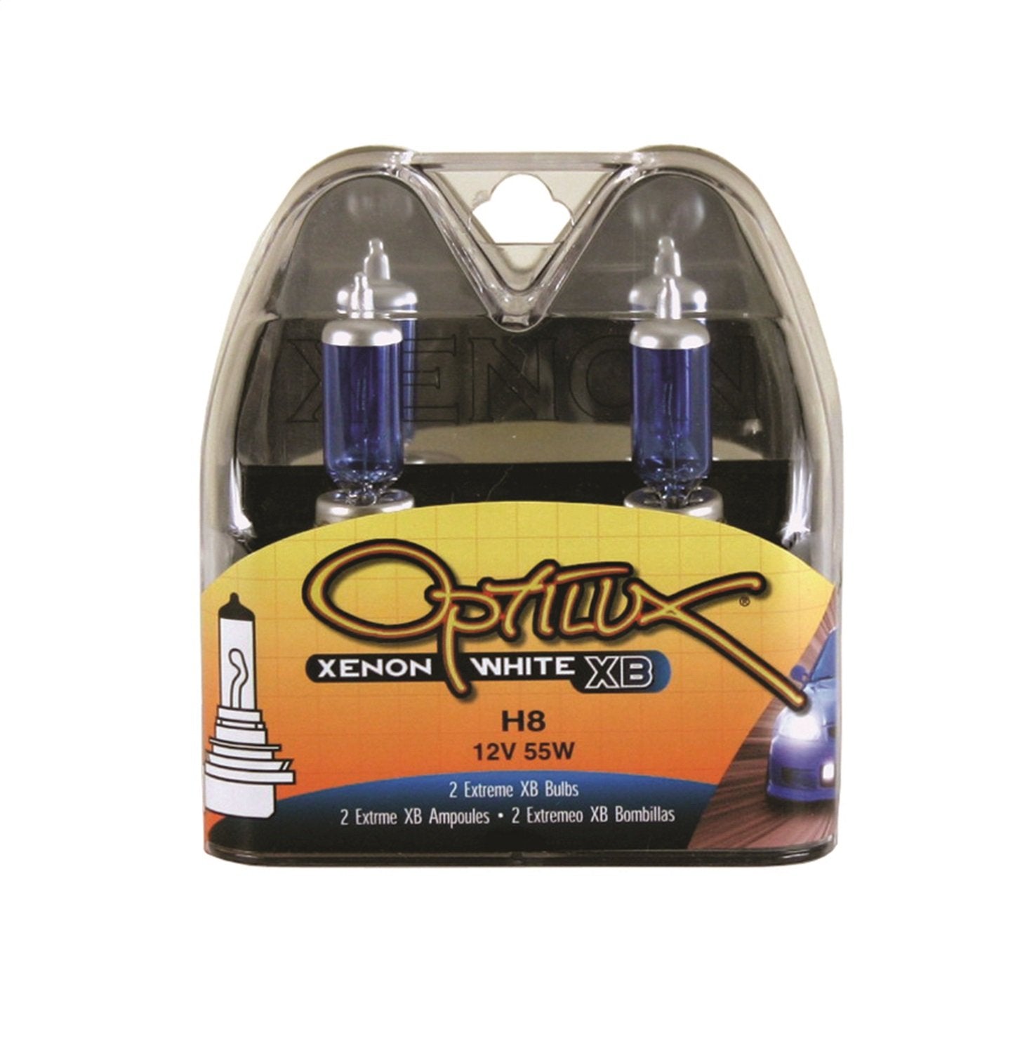 HELLA H71070772 Optilux XB Series H8 Halogen Bulbs, 12V, 55W, Extreme White, 2 Pack