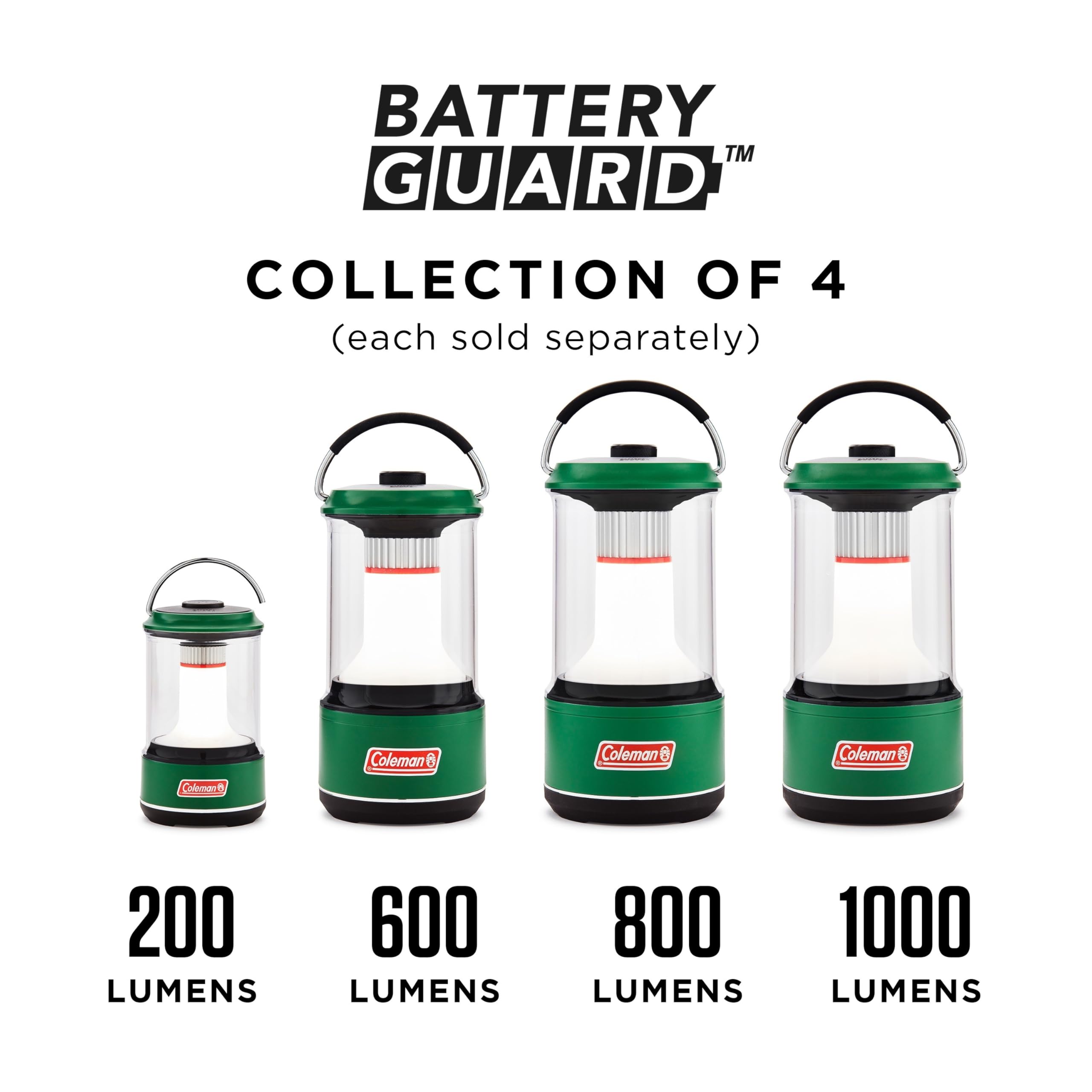 Coleman 1000L LED Lantern - Water-Resistant, Enhanced Battery Life, Green, Model 2000033983