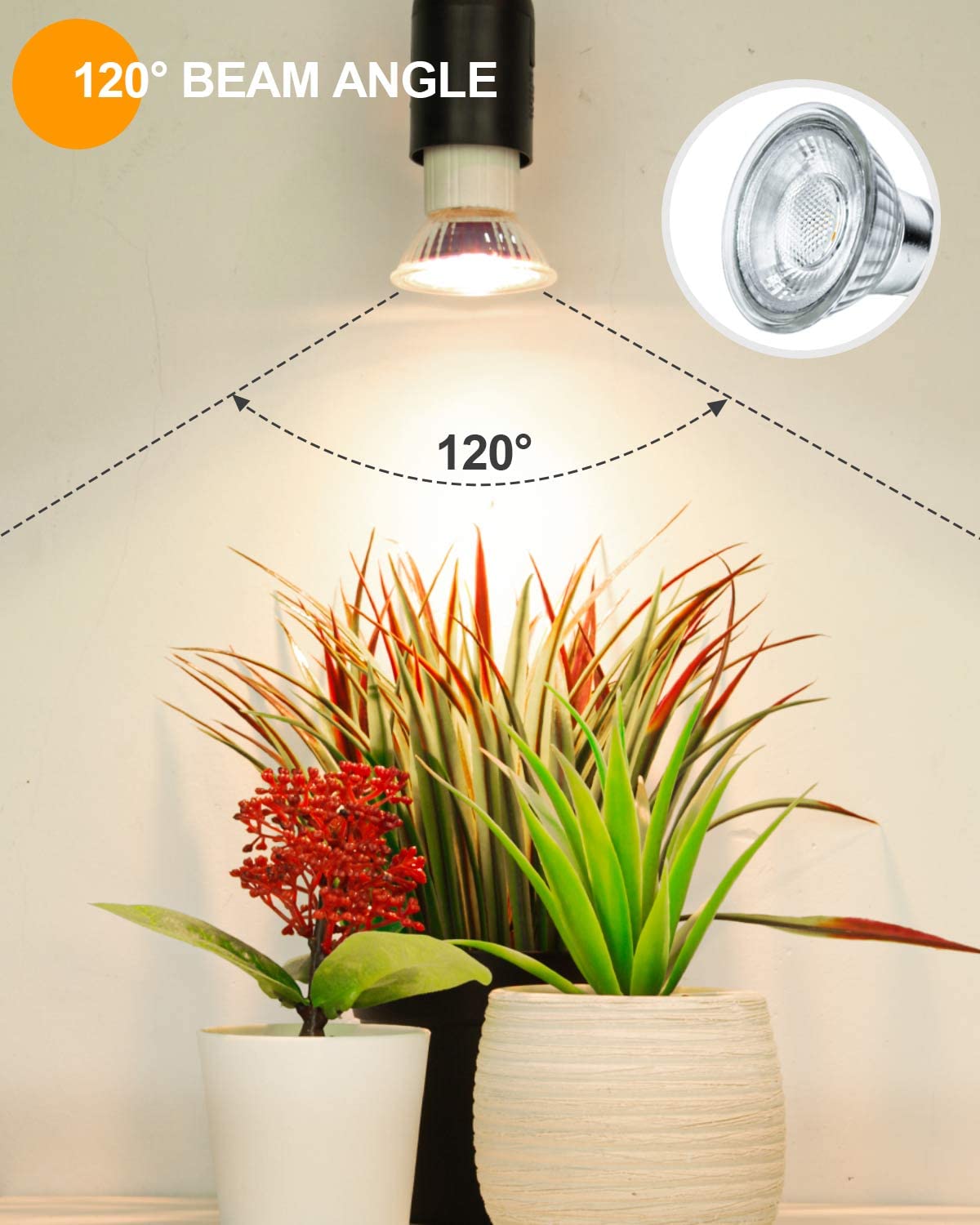 Dommia Grow Light, Gu10 Full Spectrum Grow Light Bulb, 5W Par16 Led Plant Light Bulb For Indoor Plants, Neutral White 4000K, 3-Count