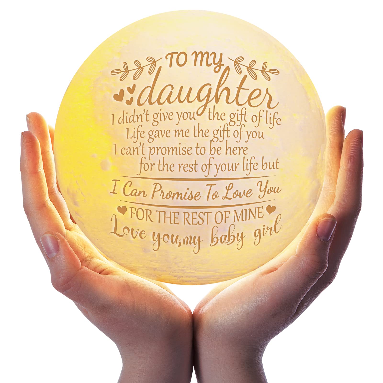 Funnli Daughter Gifts from Mom, Graduation Birthday Gifts for Daughter, Daughter Birthday Gift Moon Lamp, Valentines Day Christm
