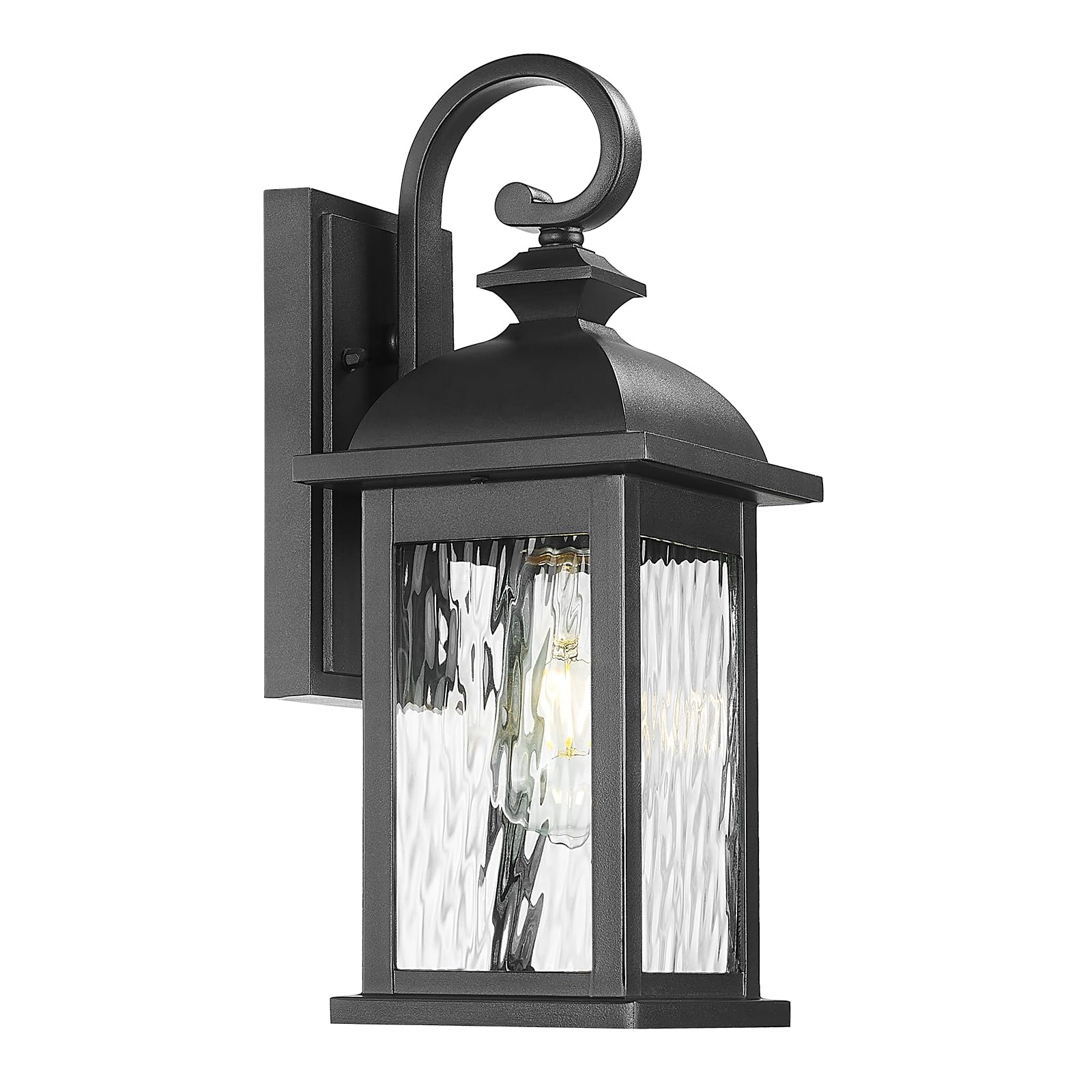 FEMILA Outdoor Wall Light Fixture,1-Light Exterior Waterproof Wall Sconce, 15'' Front Porch Lights,Anti-Rust Matte Black Finish 