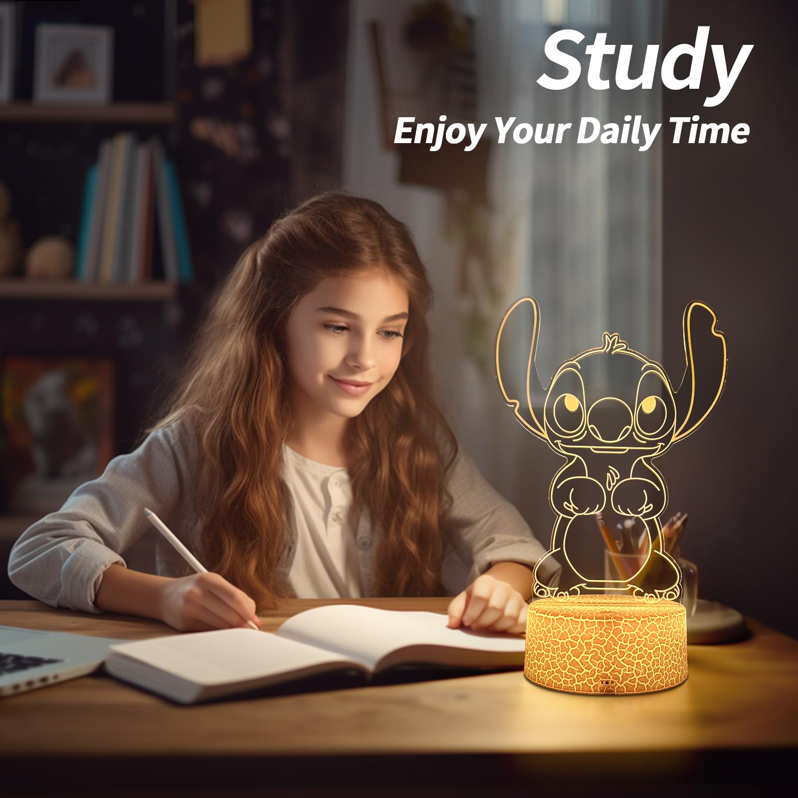Aihying Cool Night Light,16 Color Night Light,3D Led Lamp With Smart Remote Control,Boy Gifts For Children'S Room Decoration,Chr