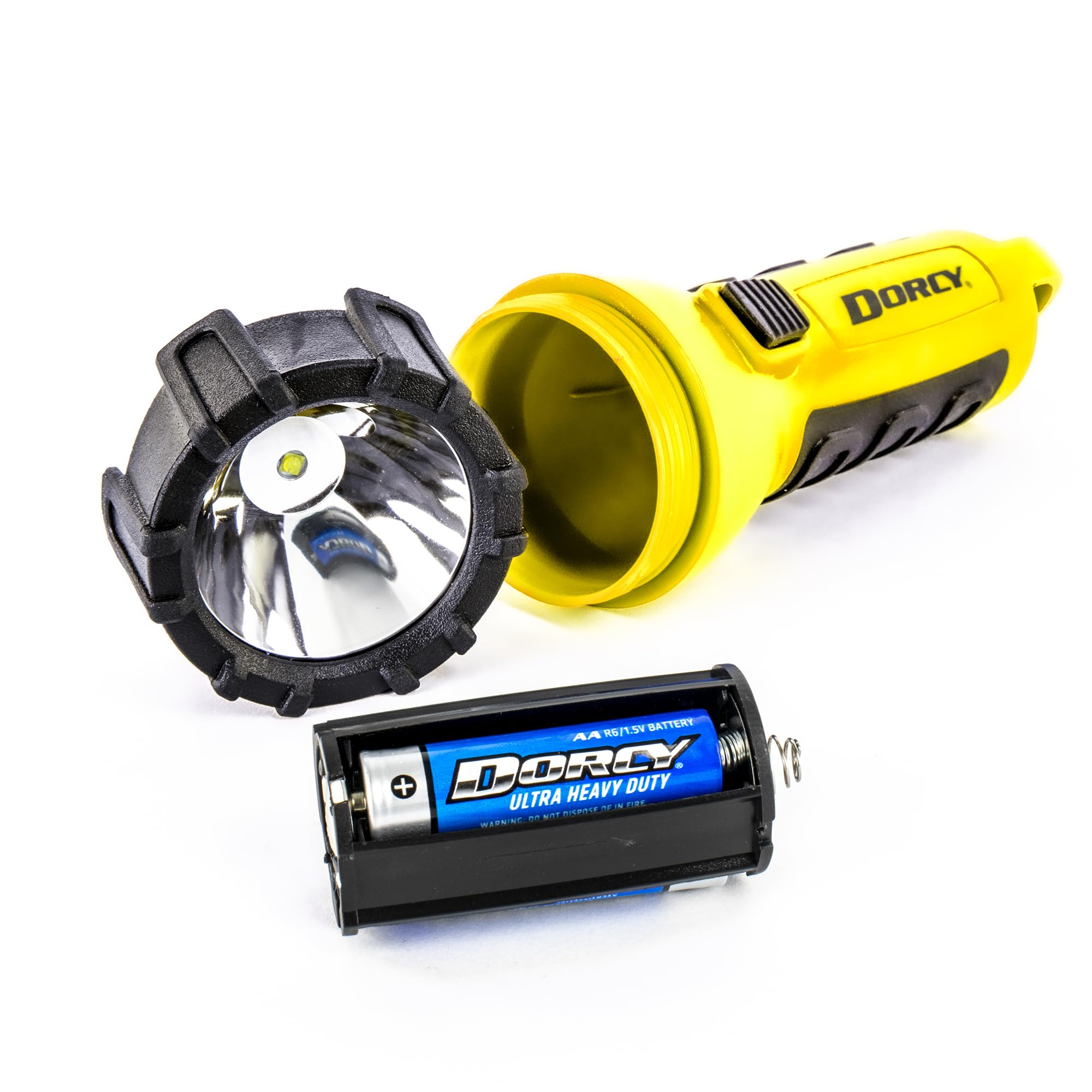 Dorcy 150 Lumen Floating Water Resistant LED Flashlight with Carabineer Clip, Yellow (41-2510)