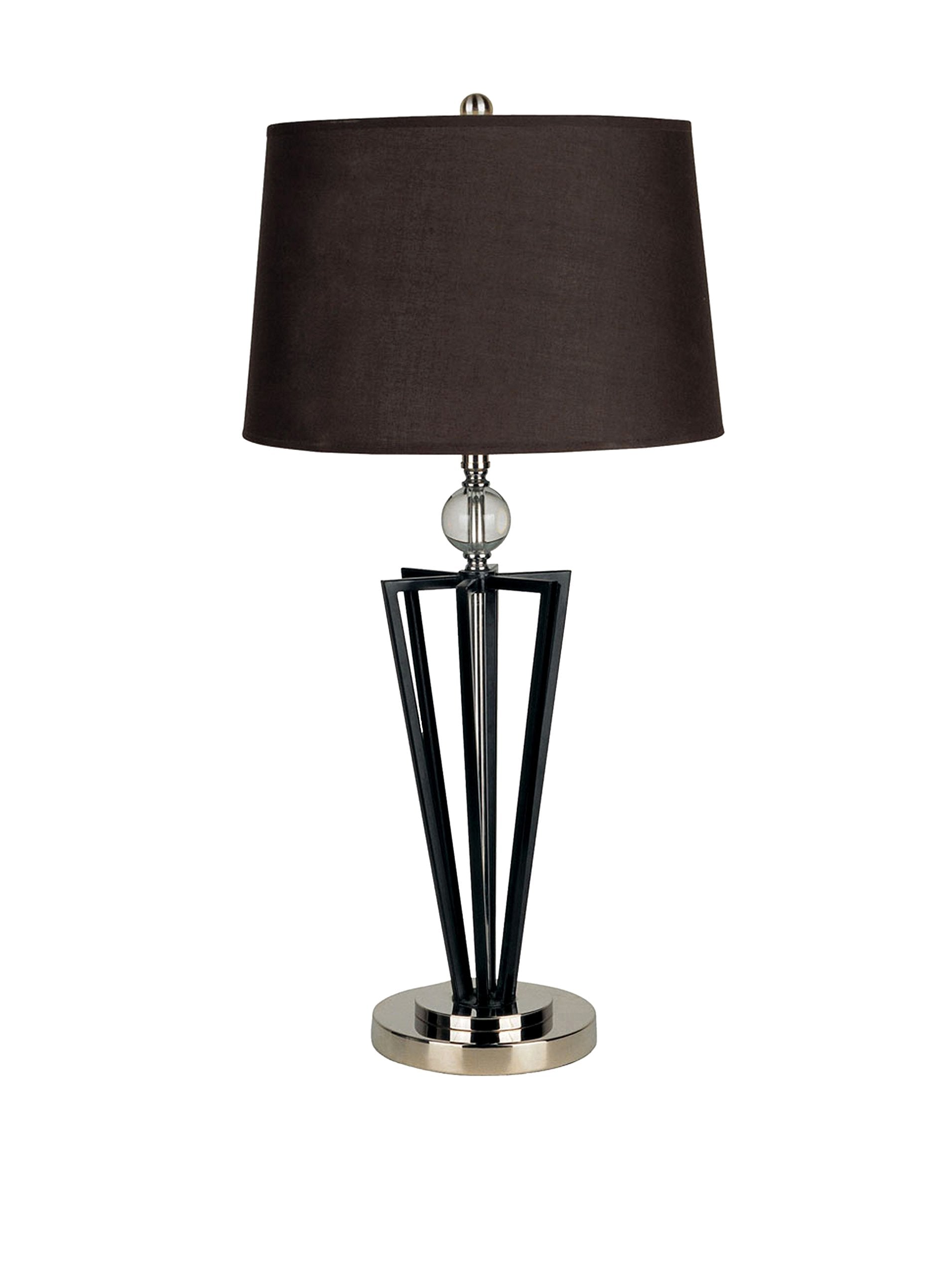 Ore International 28" Black Metal Table Lamp With Crystal Accent