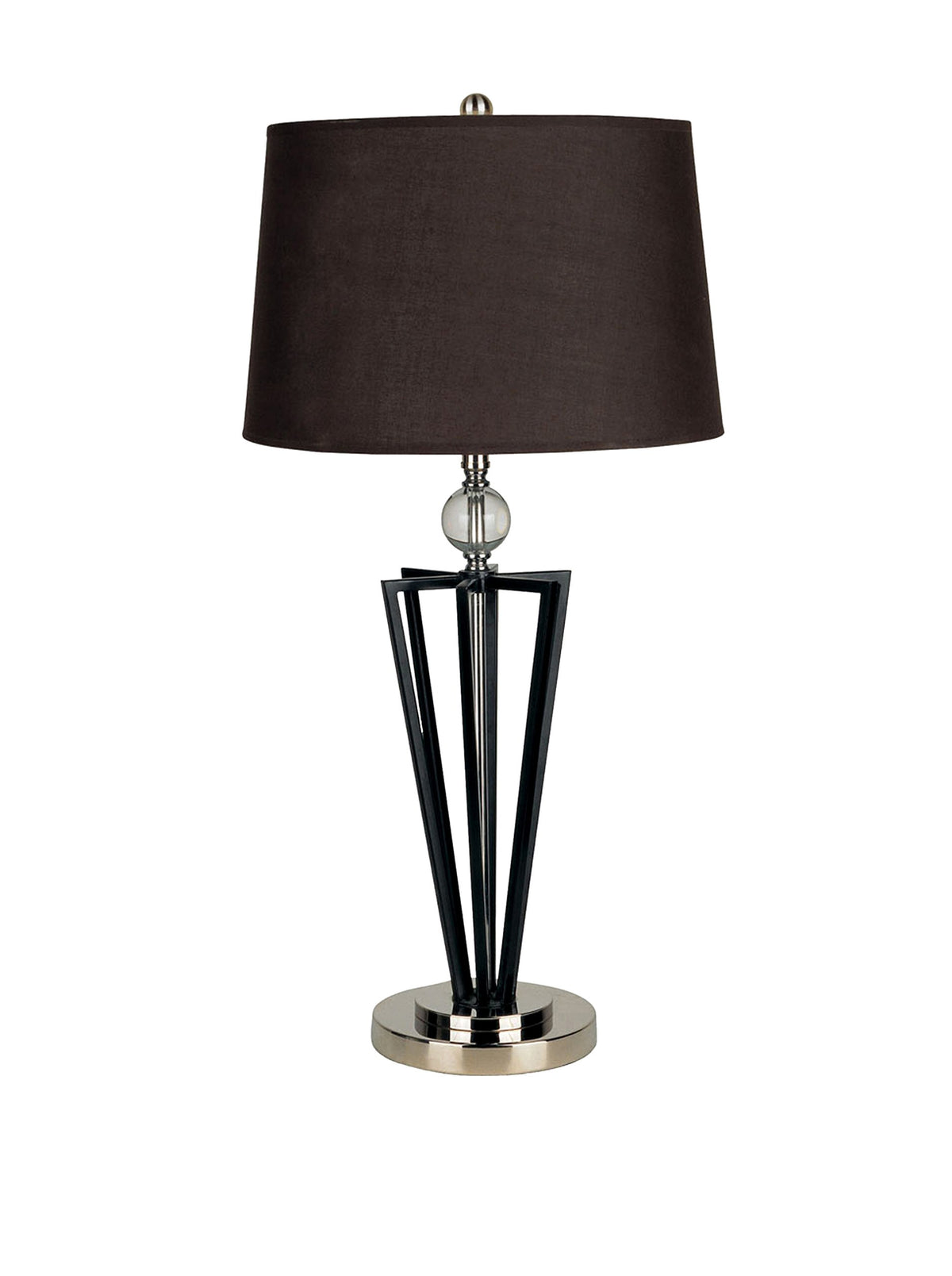 Ore International 28&quot; Black Metal Table Lamp With Crystal Accent