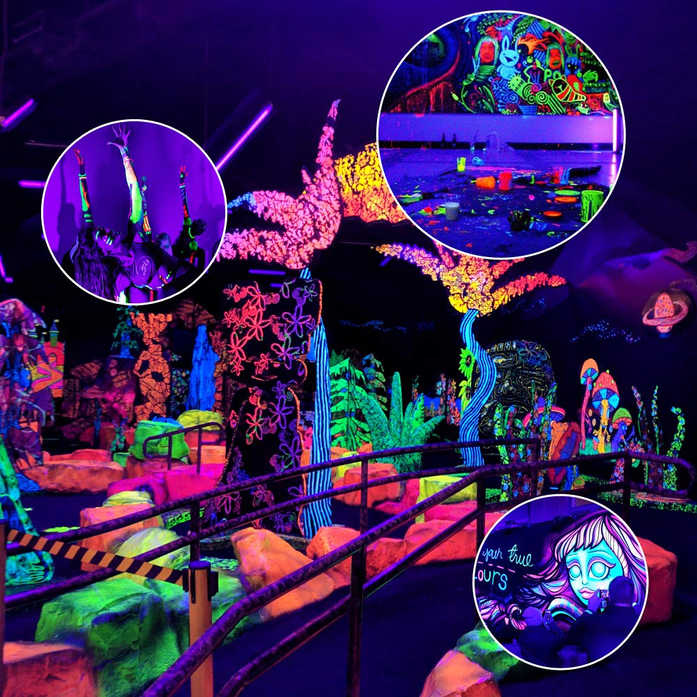 ZHMA LED Black Light 10W 12V, IP65 Waterproof, 2 Pack, for Glow in The Dark, Body discomfort-reducingt, Neon Glow