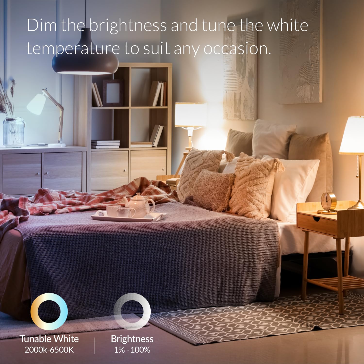 ERIA Smart Light Bulbs A19 ZigBee 1100 Lumens Tunable White 2-Pack Extra Bright Warm to Cold White Model 81809-V2