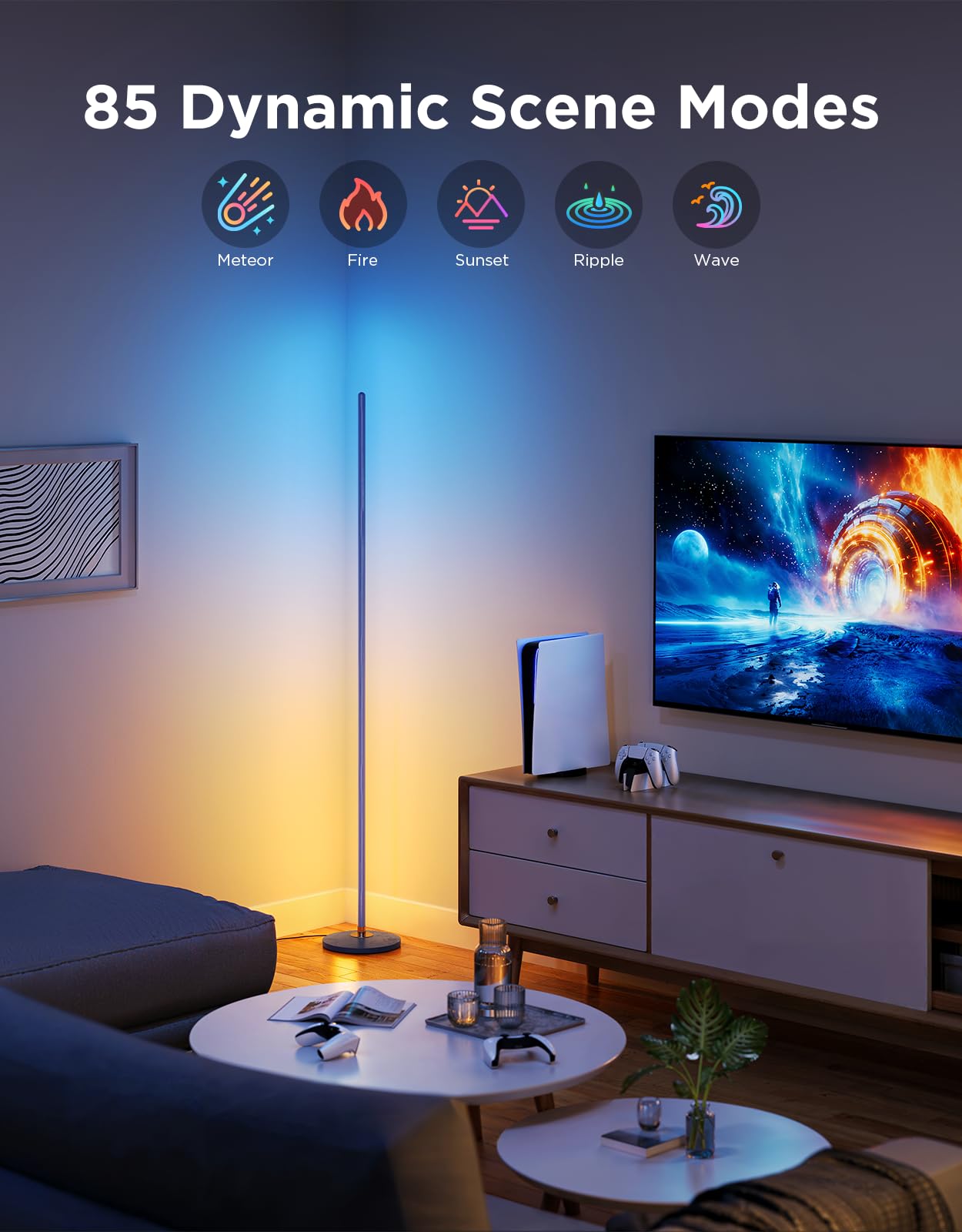 Govee RGBIC Floor Lamp, Smart LED Corner Lamp with Music Sync, Model H6076, Blue