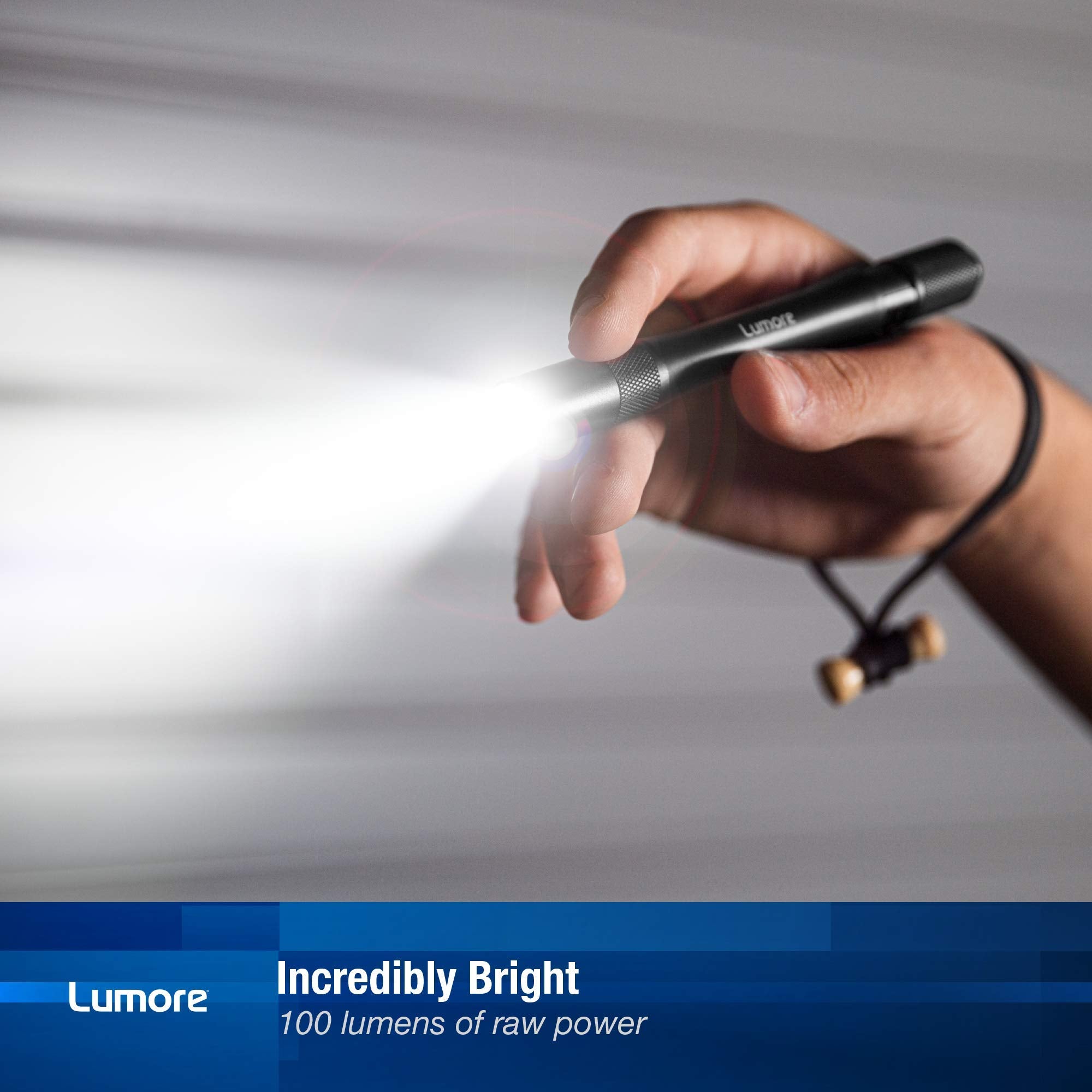 LUMORE Lumore Pen Flashlights, 100 Lumen, Anodized Aluminum, 2 Pack, Black/Red, Model 6886