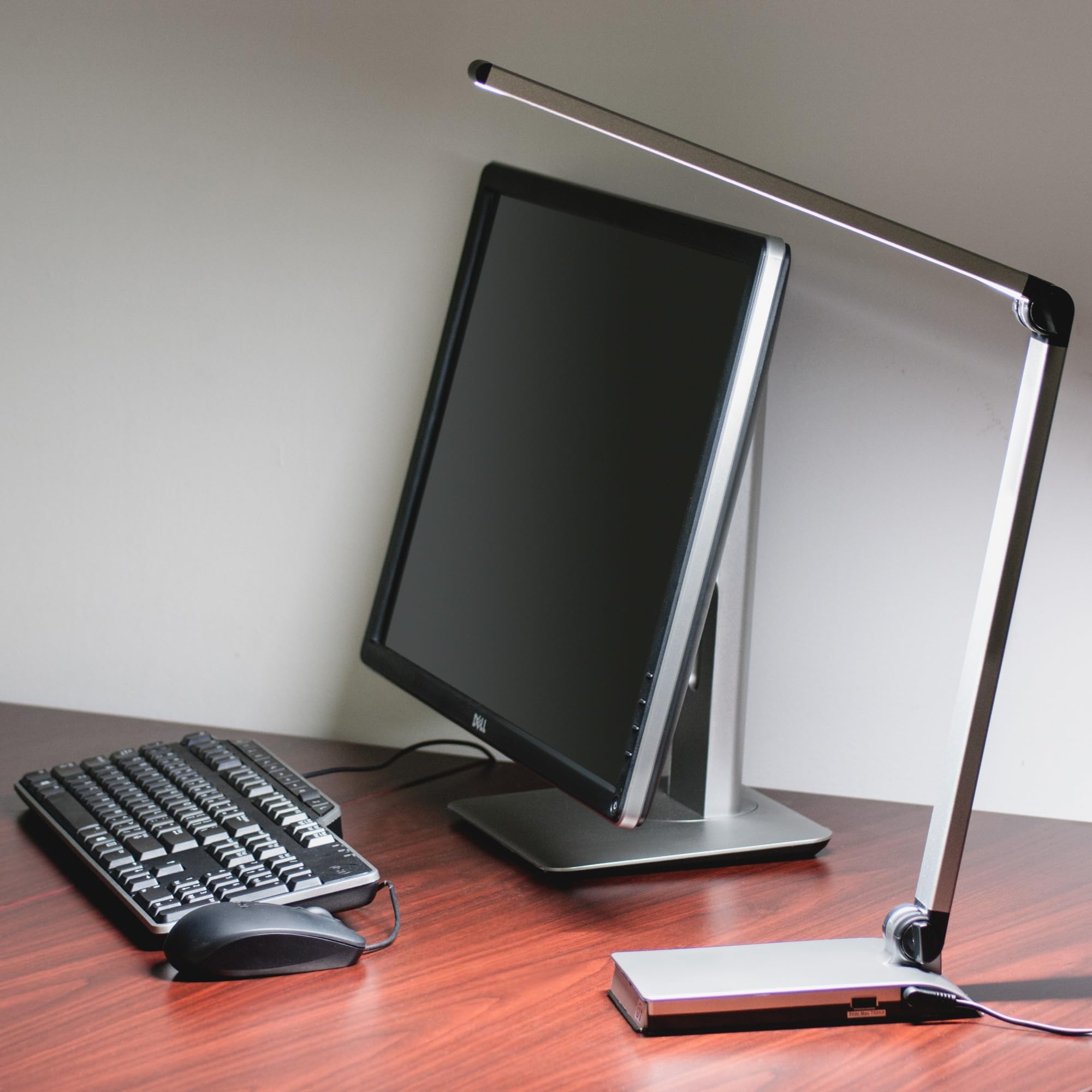 Lorell LED USB Smart Device Station Task Light, Dimmable, Silver