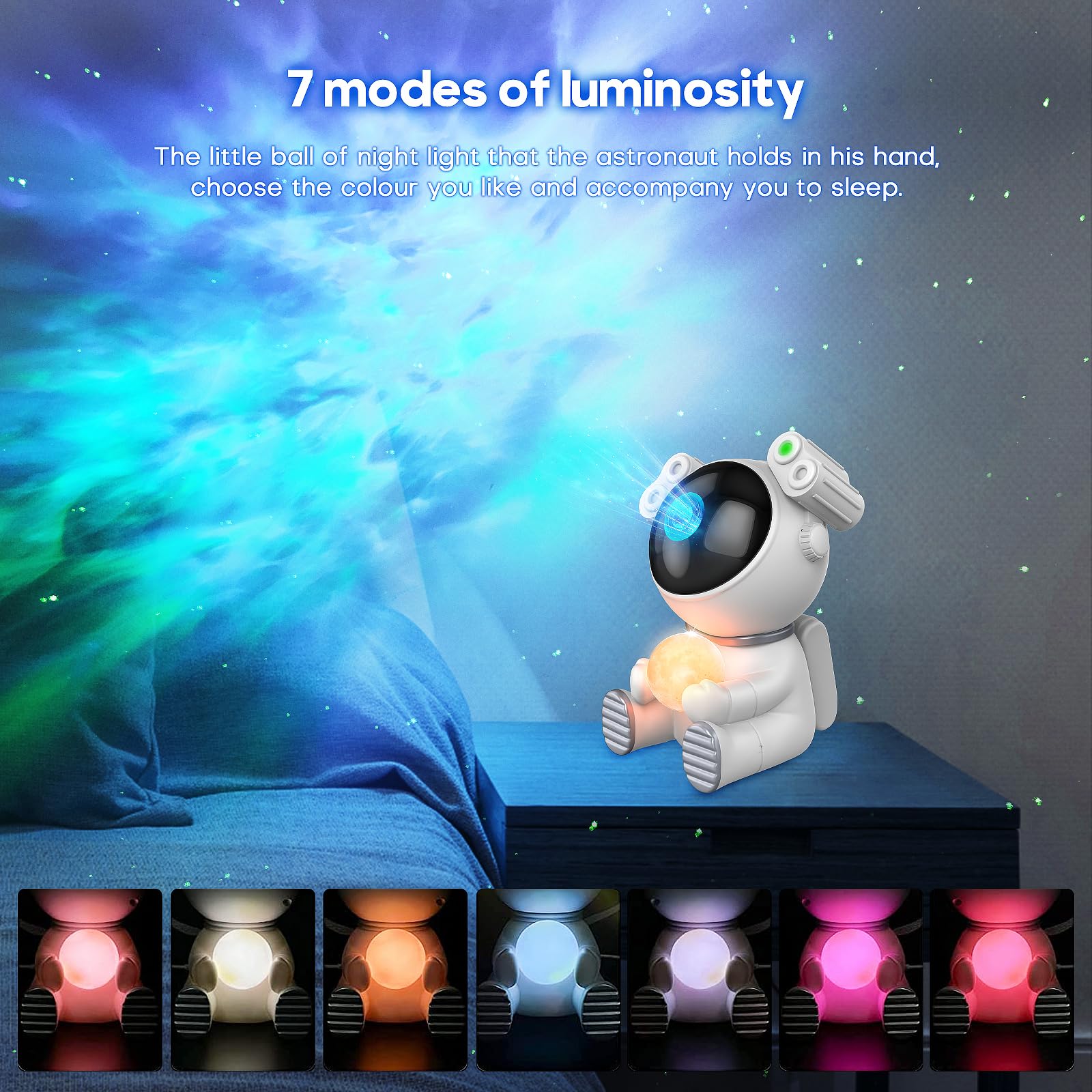 Astronaut Star Projector 2.0, Galaxy Projector For Bedroom, Jkuss Astronaut Light Projector With Moon Lamp, Led Starry Night Lig