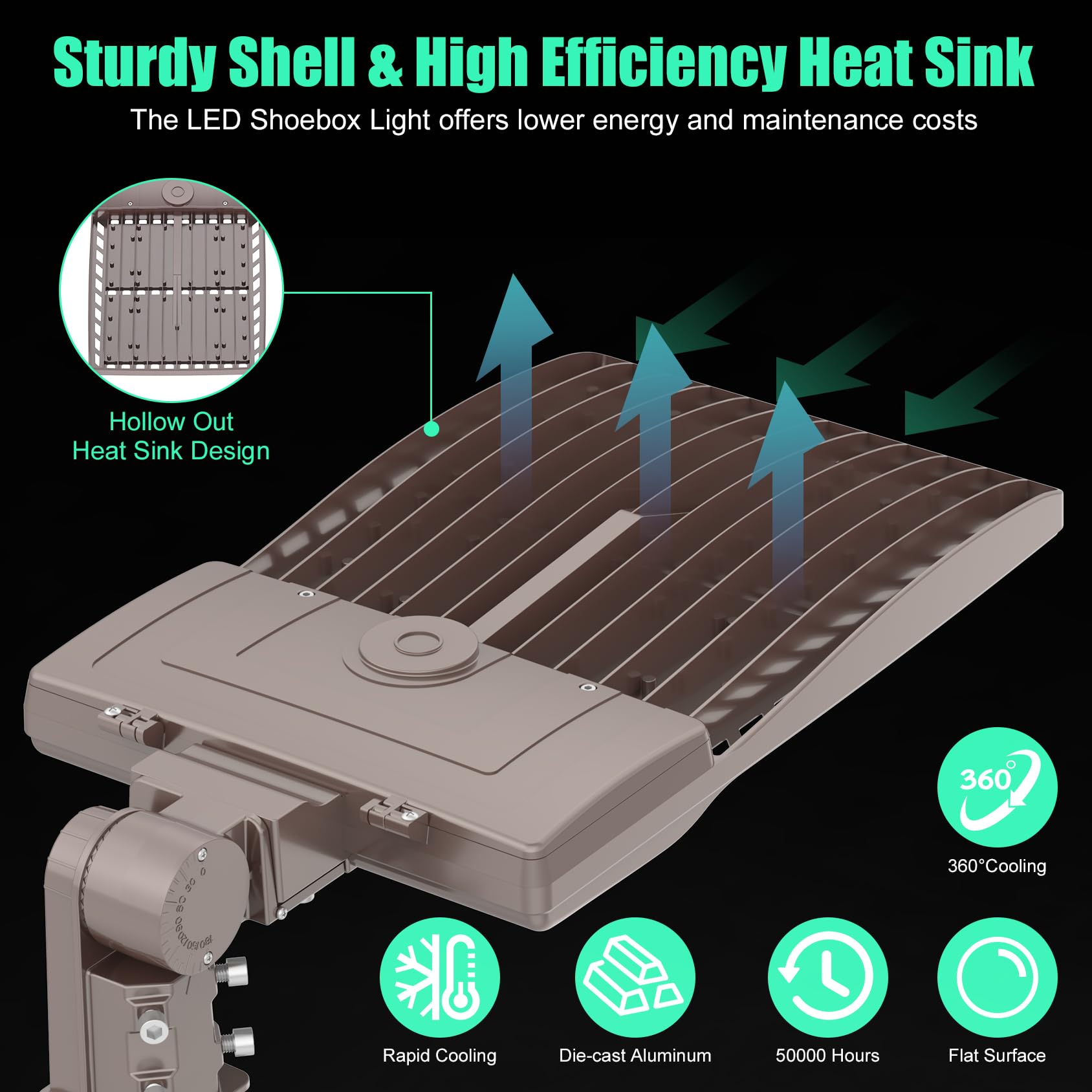 Bbestled 2 Pack 320W Led Pole Light, 44800Lm Dusk To Dawn, Ip65, Slip Fit For