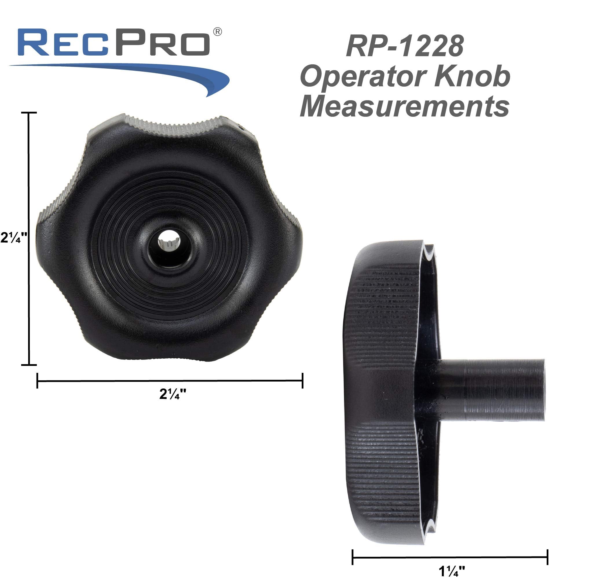 Recpro Rv Window And Vent Knob | 1'' Shaft | 20345 | Includes Screw